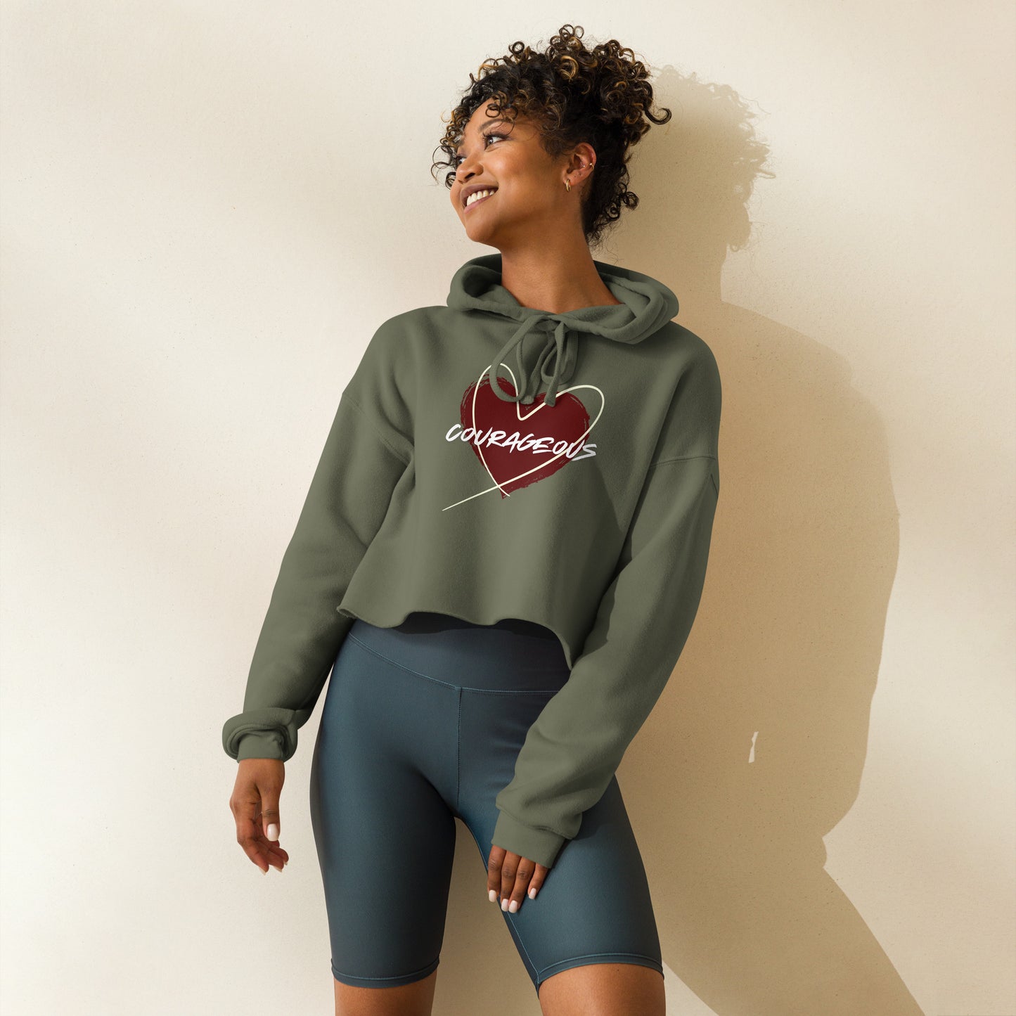 Courageous Crop Hoodie Military Green