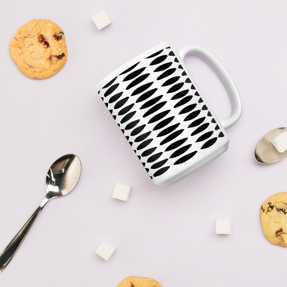 Black and White Pattern Mug 15oz