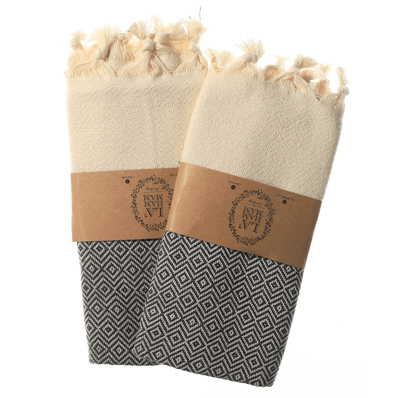 Diamond Turkish Cotton Kitchen / Hand Towel 2 pack 40x18 in