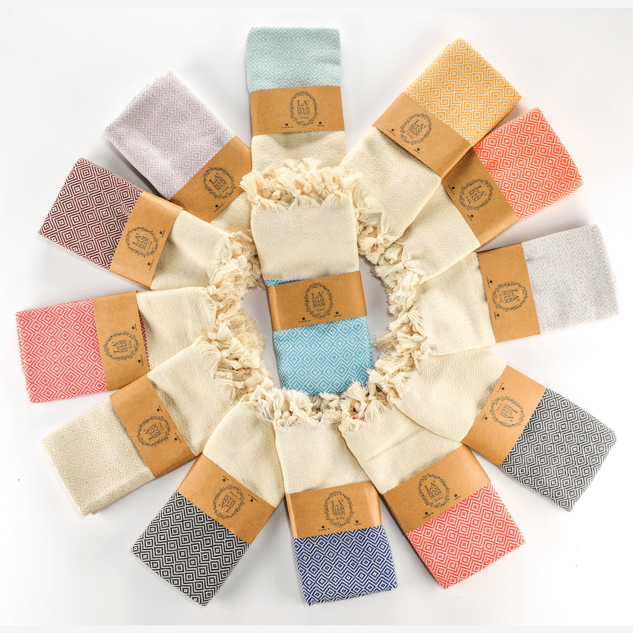 Diamond Turkish Cotton Kitchen / Hand Towel 2 pack 40x18 in