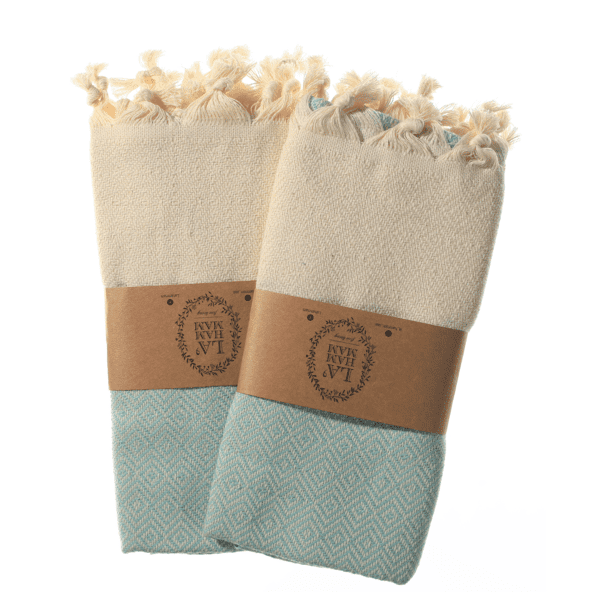 Diamond Turkish Cotton Kitchen / Hand Towel 2 pack 40x18 in - Fortunate Lemon Shop