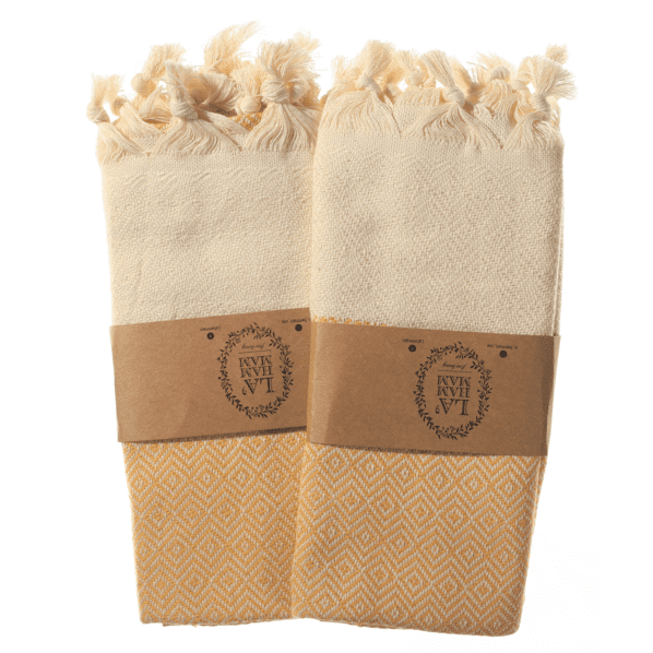 Diamond Turkish Cotton Kitchen / Hand Towel 2 pack 40x18 in - Fortunate Lemon Shop