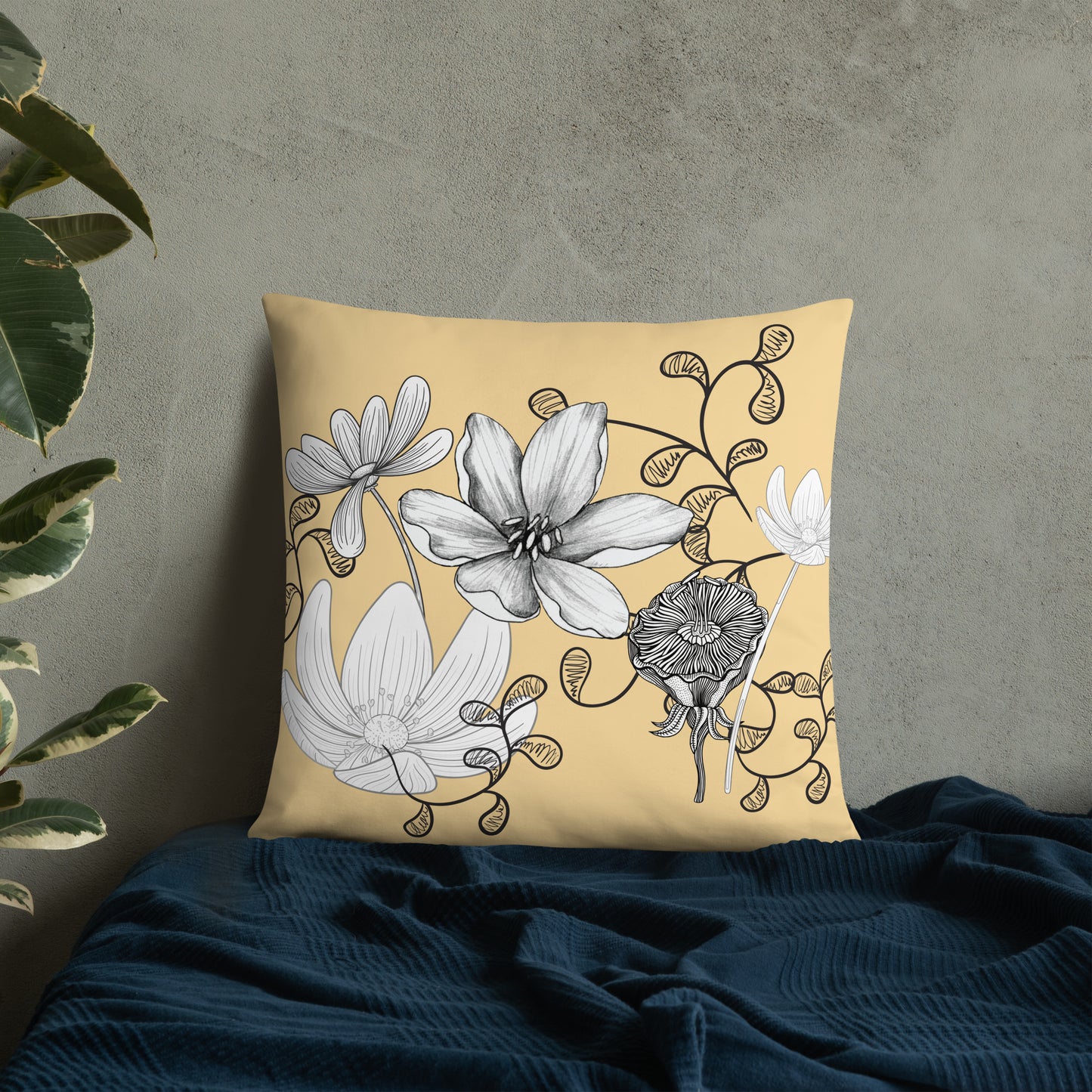 English Flower Pillow