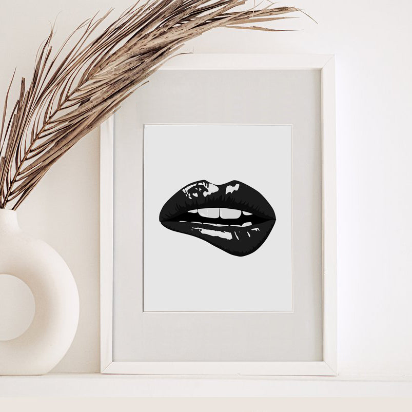 Lips Fashion Modern Art Print - Fortunate Lemon Shop