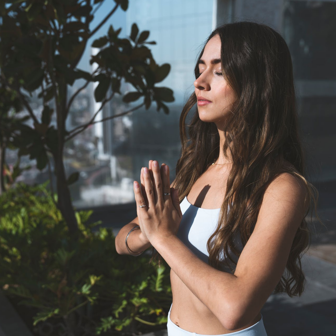 woman meditating