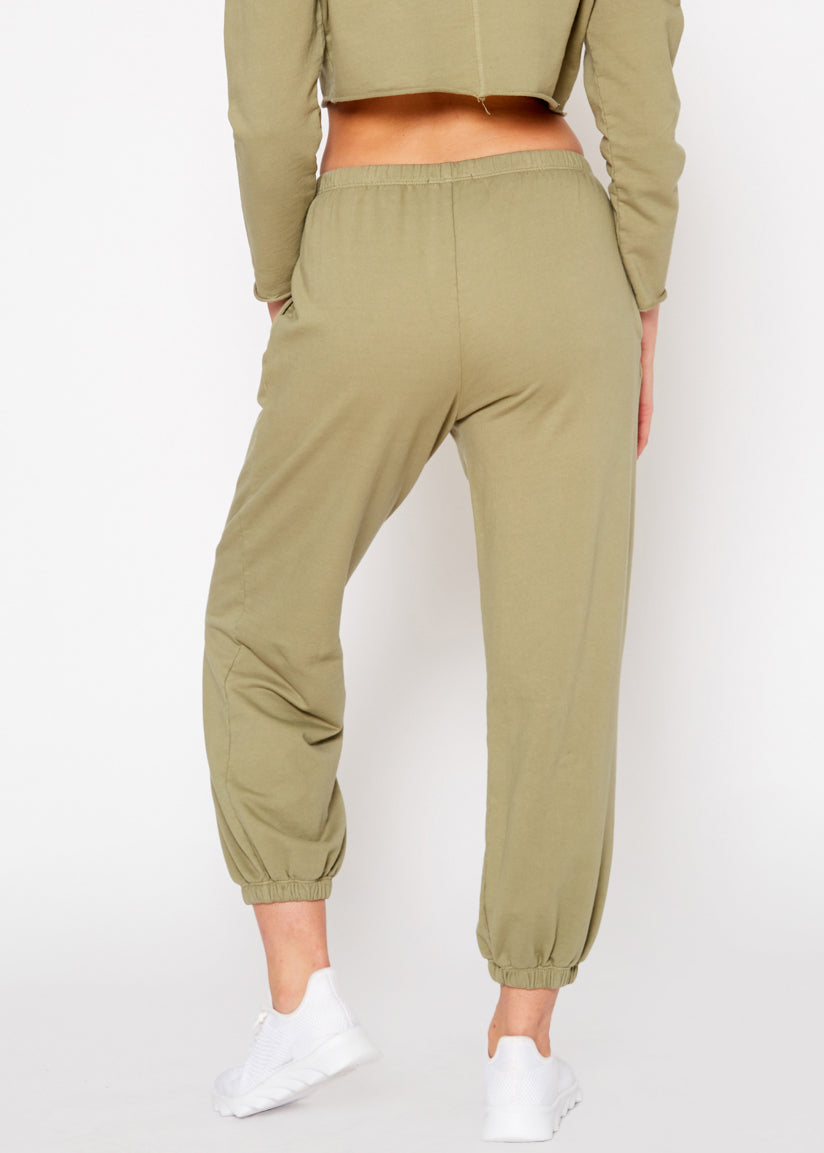 Essential French Terry Sweatpants In Olive - Fortunate Lemon Shop