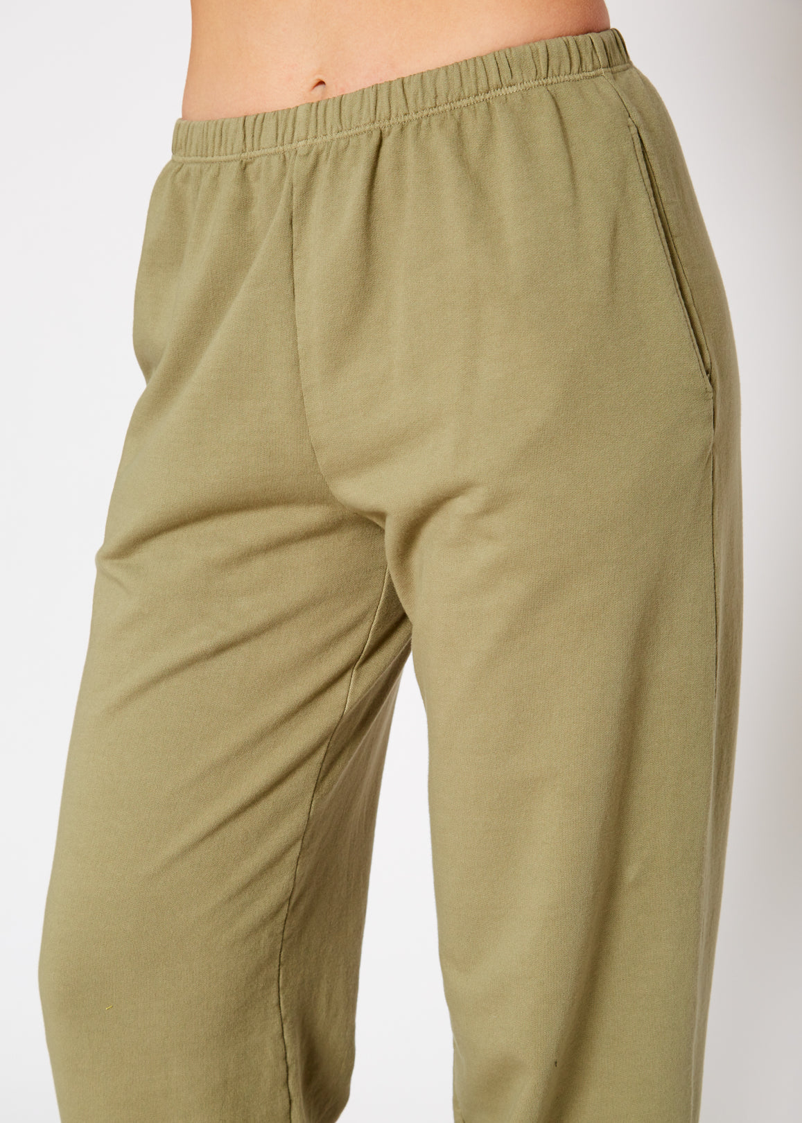 Essential French Terry Sweatpants In Olive - Fortunate Lemon Shop