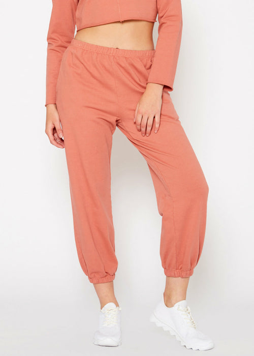 Essential French Terry Sweatpants In Rose - Fortunate Lemon Shop