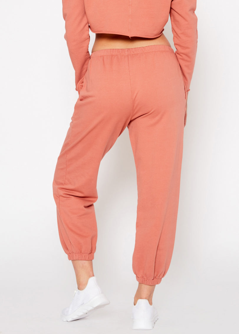 Essential French Terry Sweatpants In Rose - Fortunate Lemon Shop
