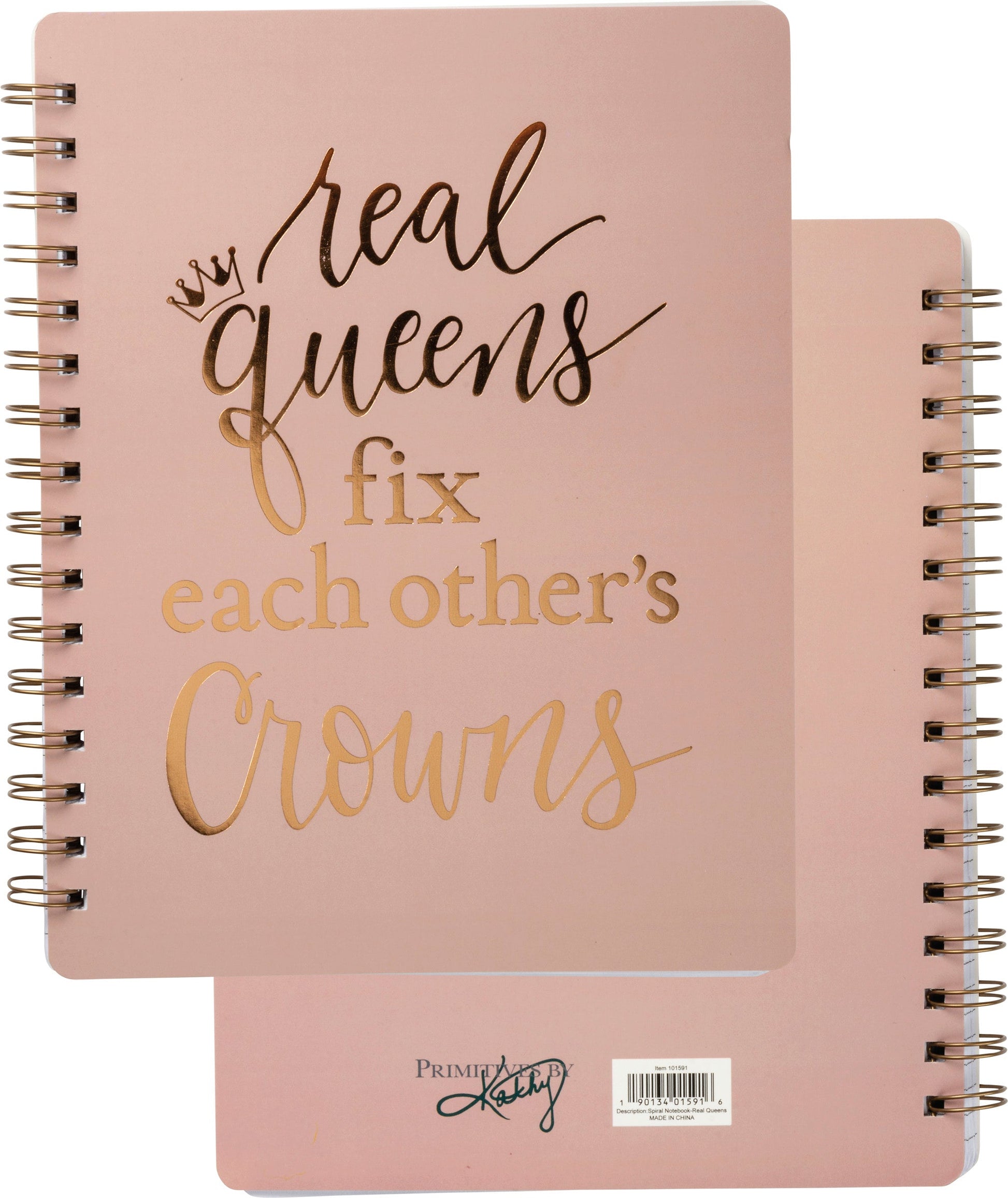 Real Queens Fix Each Other's Crowns Spiral Notebook in Blush Palette | - Fortunate Lemon Shop