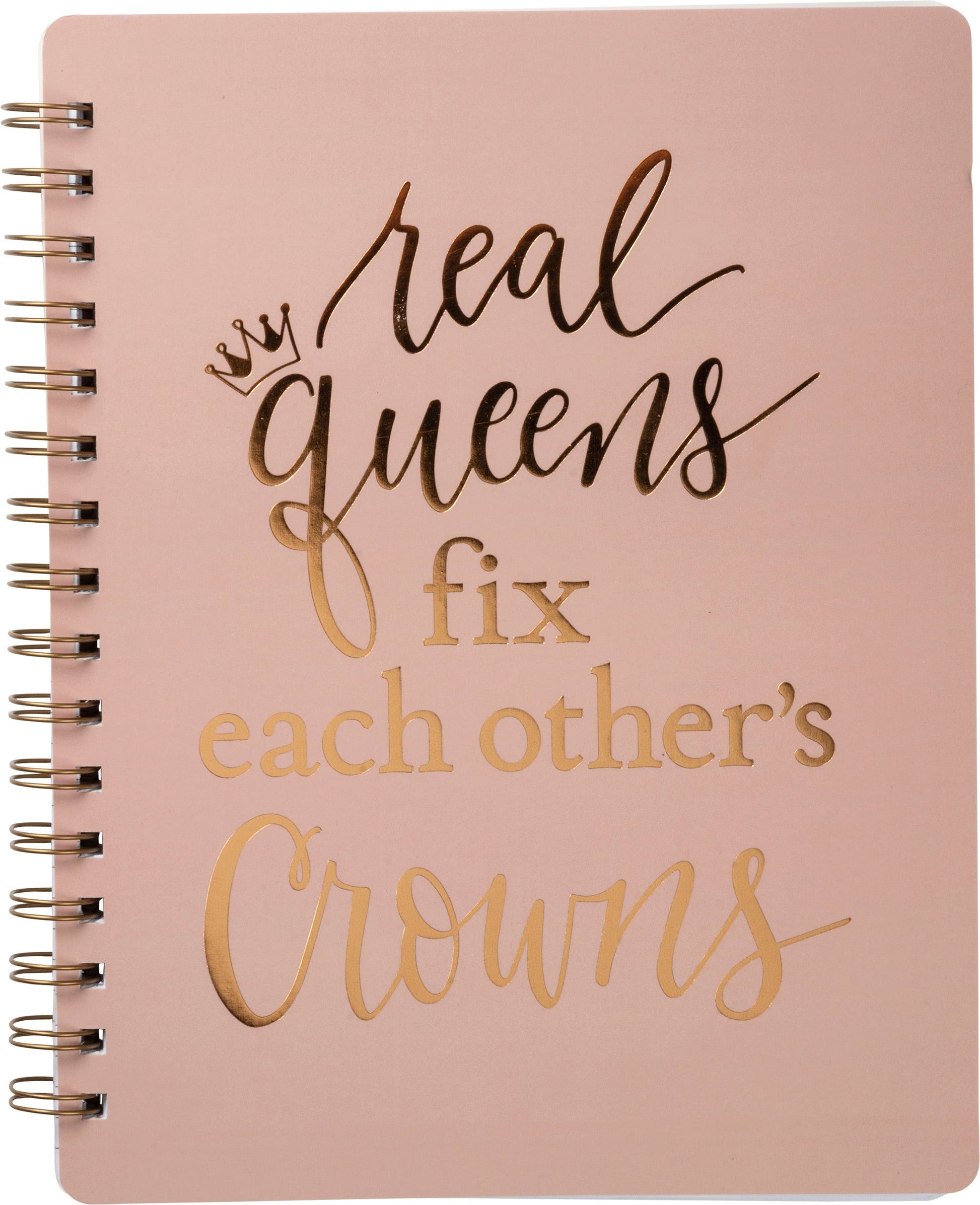 Real Queens Fix Each Other's Crowns Spiral Notebook in Blush Palette | - Fortunate Lemon Shop