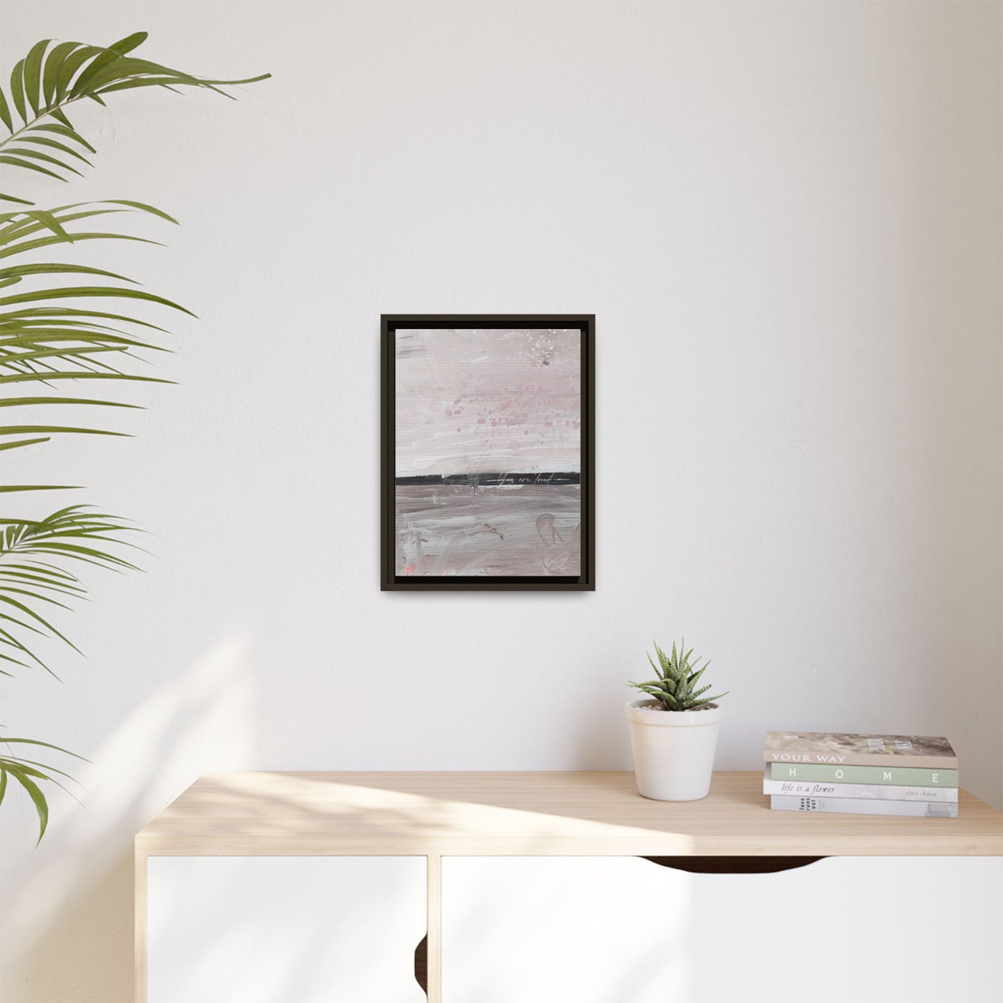 Framed Matte Canvas Art — Soft Abstract Pink "I Am Loved" Print - Fortunate Lemon Shop