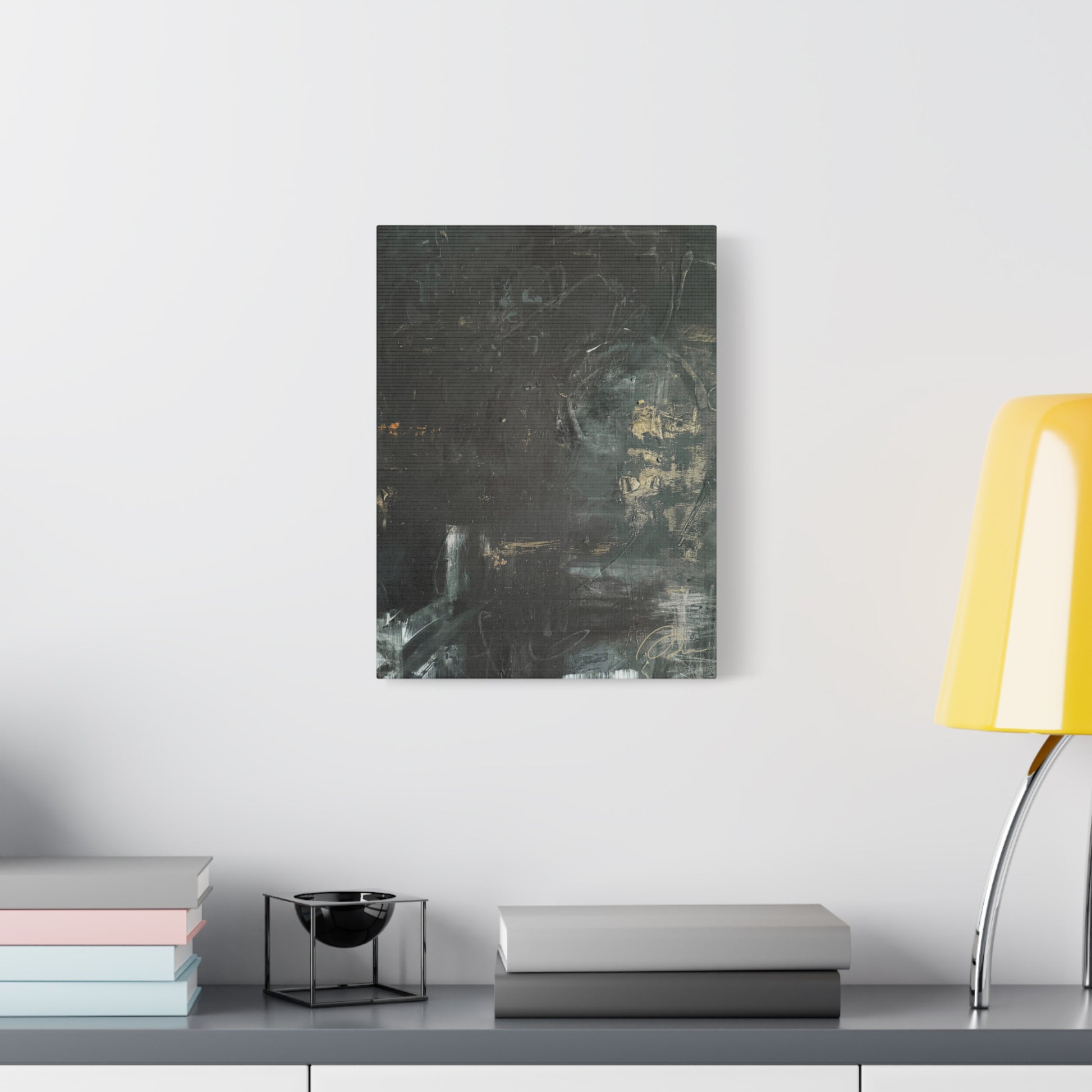 Black Moon Lilith Canvas Art — Moody Textured Wall Print, Stretched 1.25" - Fortunate Lemon Shop