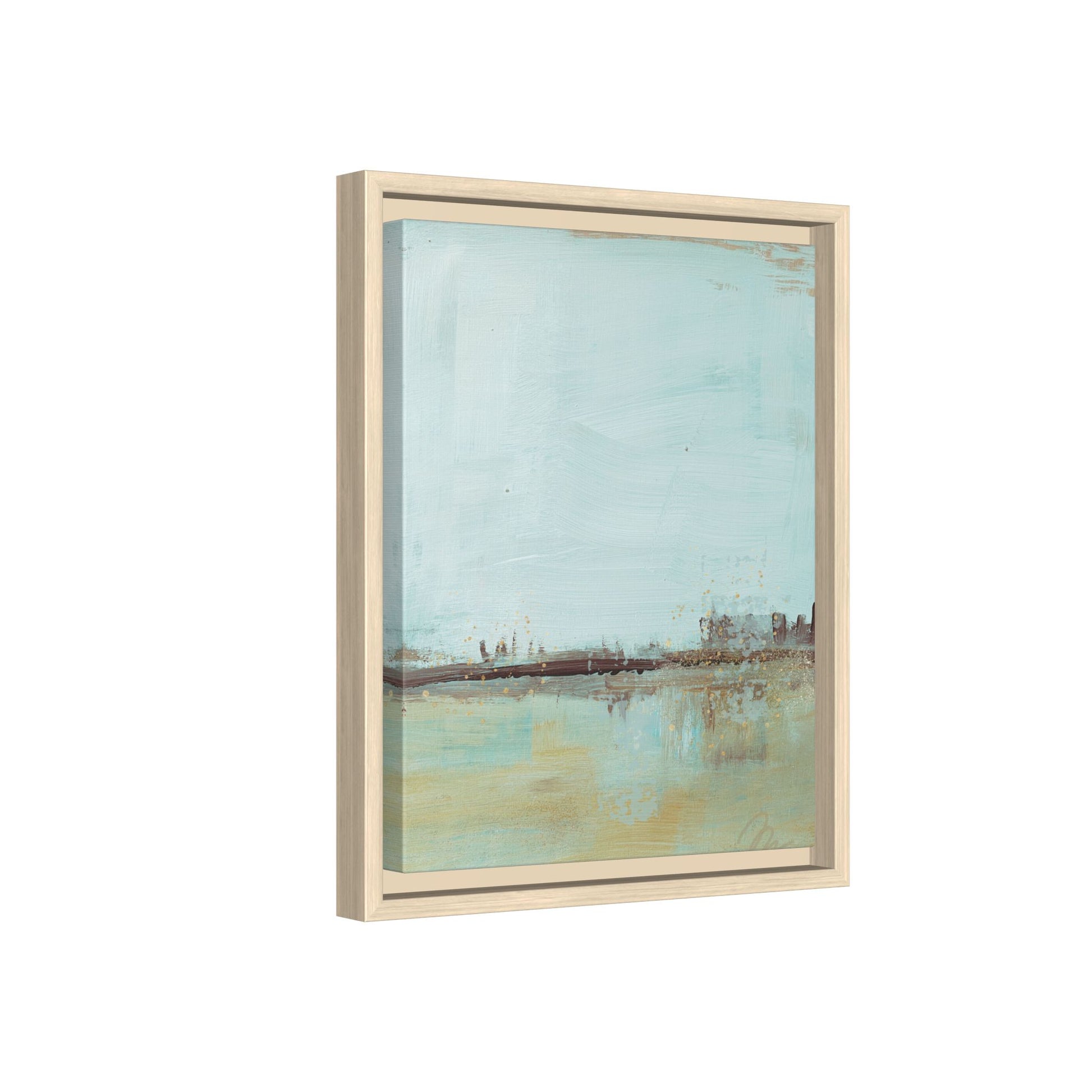 Coastal Serenity Abstract Canvas Print — Framed Matte Wall Art - Fortunate Lemon Shop