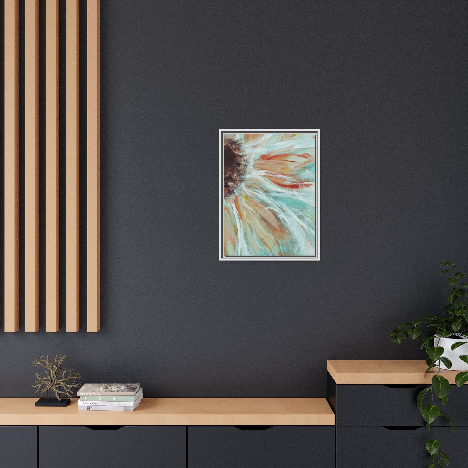 Abstract Floral Burst Framed Canvas - Fortunate Lemon Shop