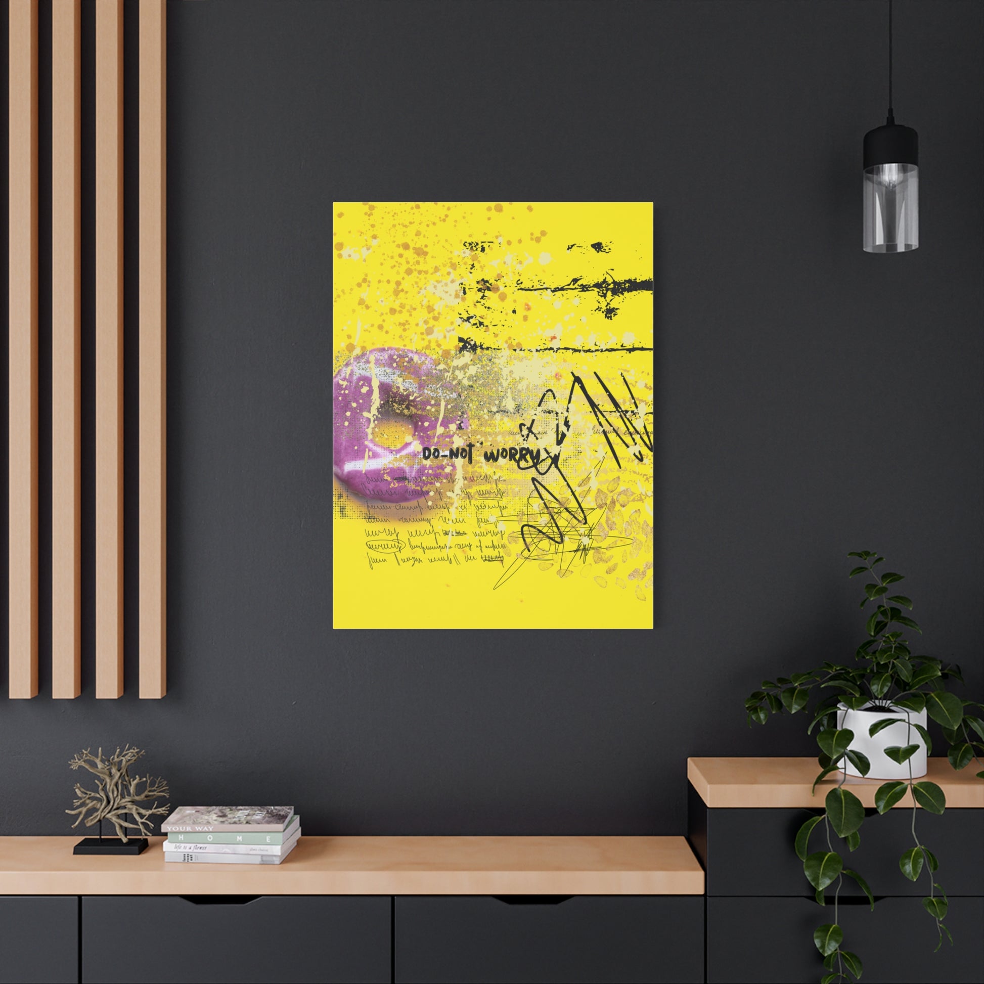 Do Not Worry Donut Pop Art Canvas - Fortunate Lemon Shop