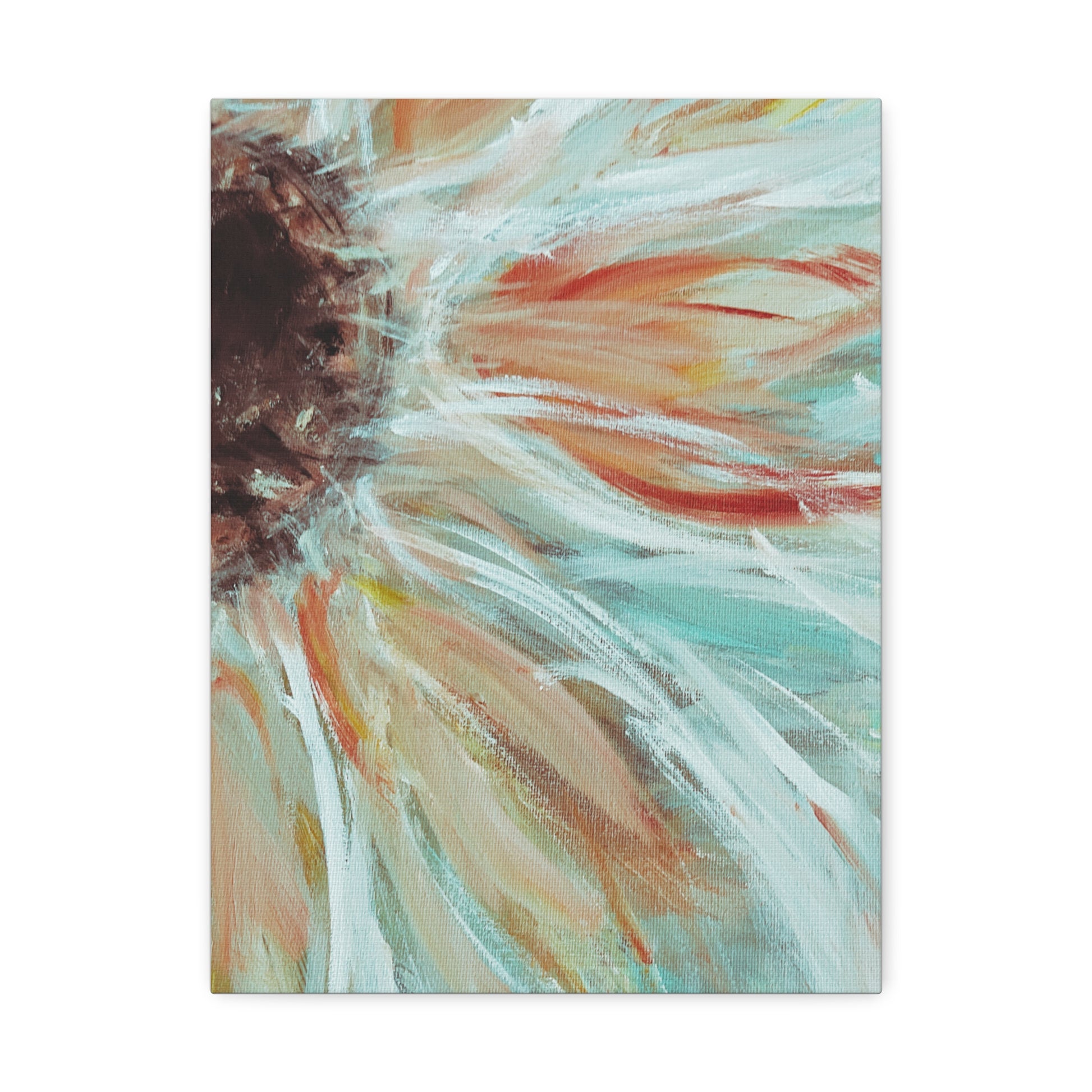 Abstract Sunflower Stretched Canvas Wall Art — Boho Floral Home Decor - Fortunate Lemon Shop