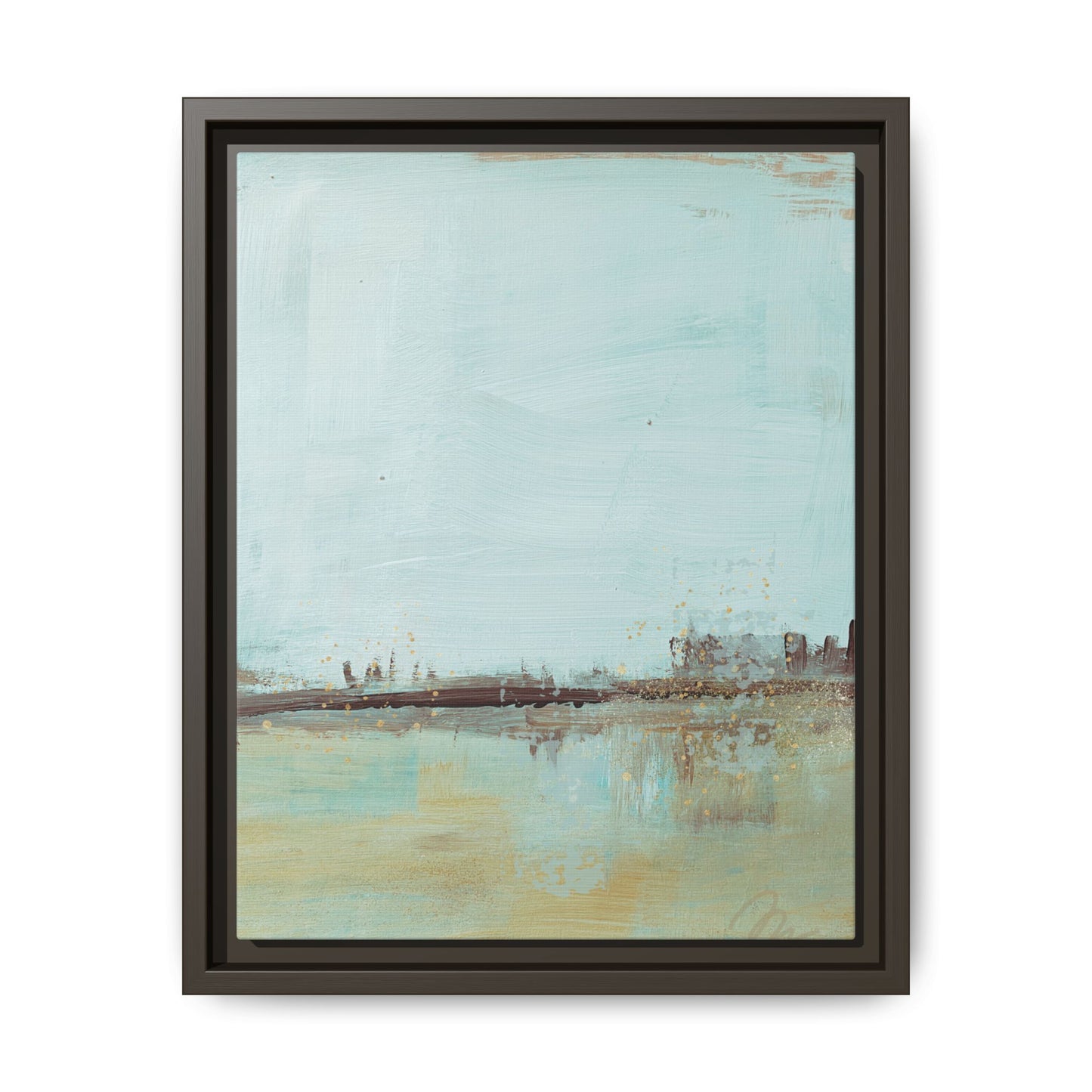 Coastal Serenity Abstract Canvas Print — Framed Matte Wall Art - Fortunate Lemon Shop