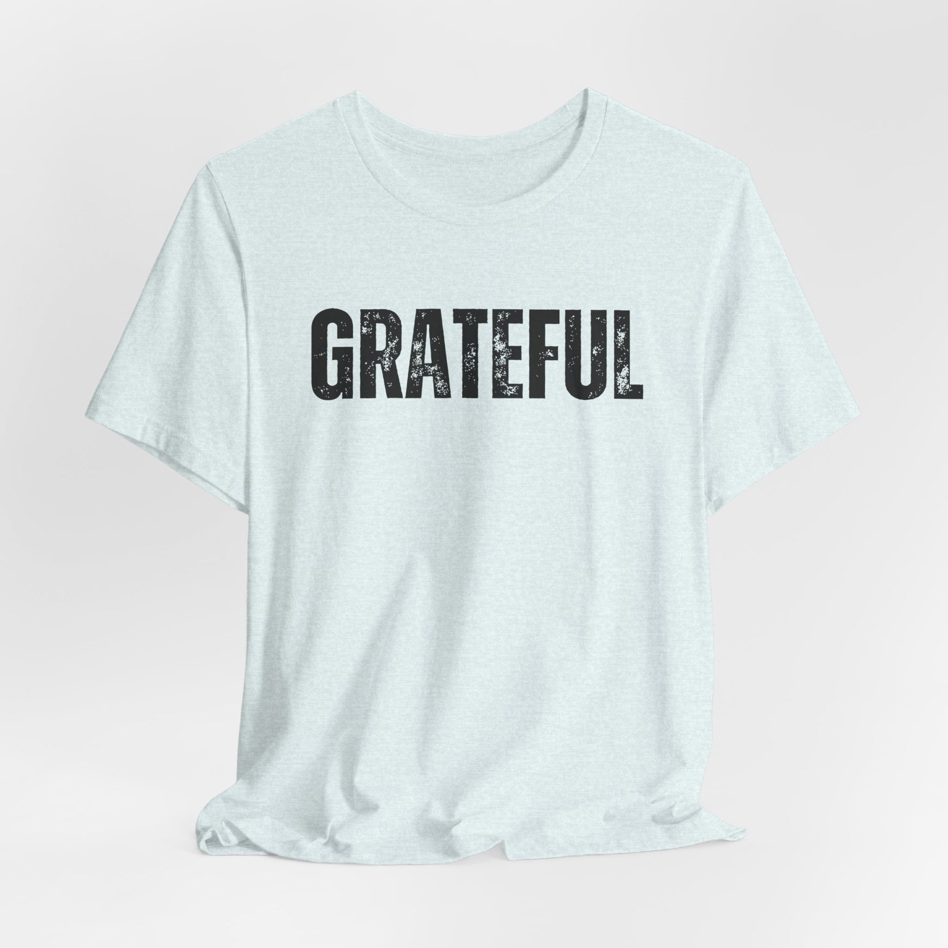 Grateful Graphic Tee – Vintage Distressed 'GRATEFUL' Short Sleeve Shirt - Fortunate Lemon Shop