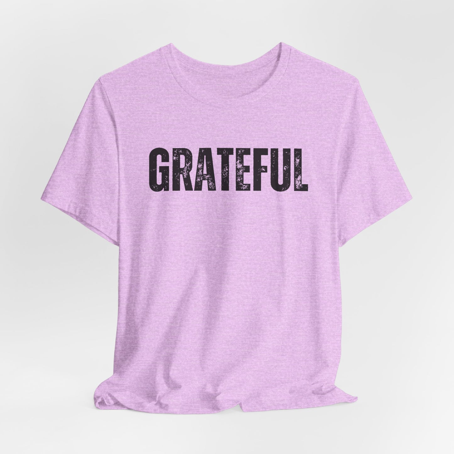 Grateful Graphic Tee – Vintage Distressed 'GRATEFUL' Short Sleeve Shirt - Fortunate Lemon Shop