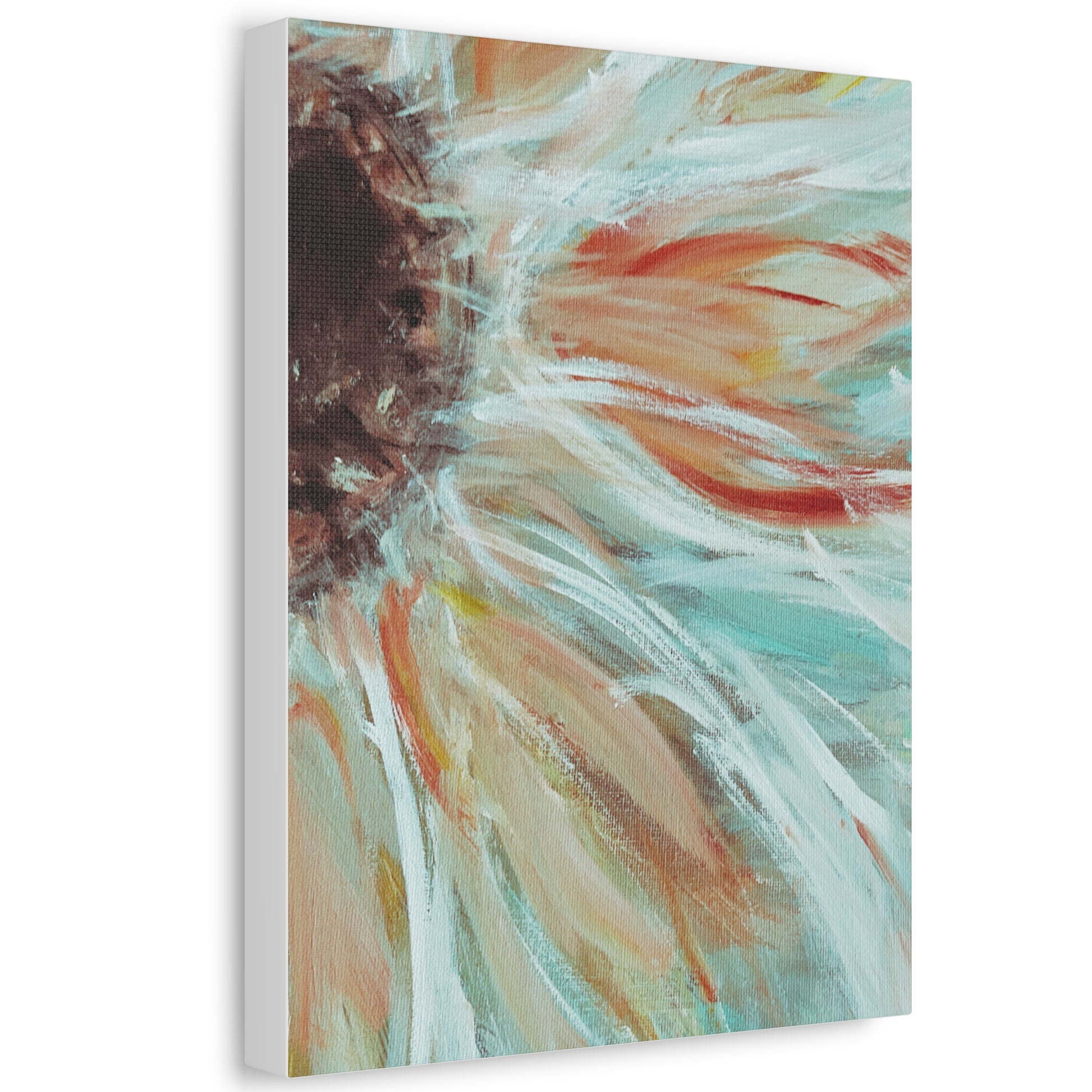 Abstract Sunflower Stretched Canvas Wall Art — Boho Floral Home Decor - Fortunate Lemon Shop