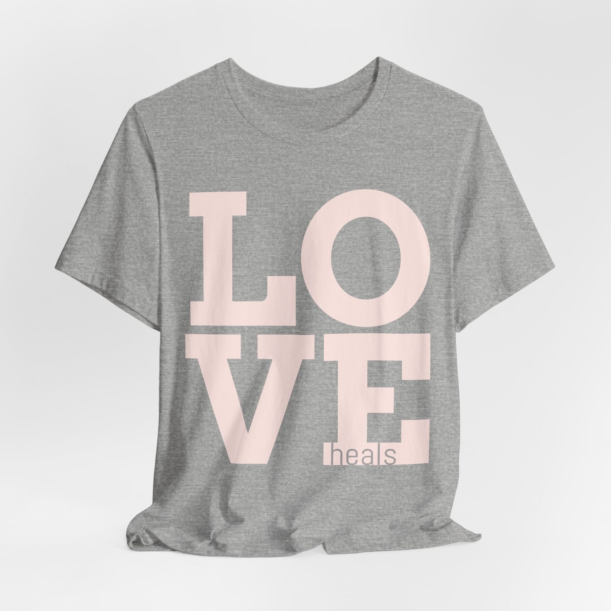 Love Heals Graphic Tee — Inspirational Pink Unisex T-Shirt - Fortunate Lemon Shop