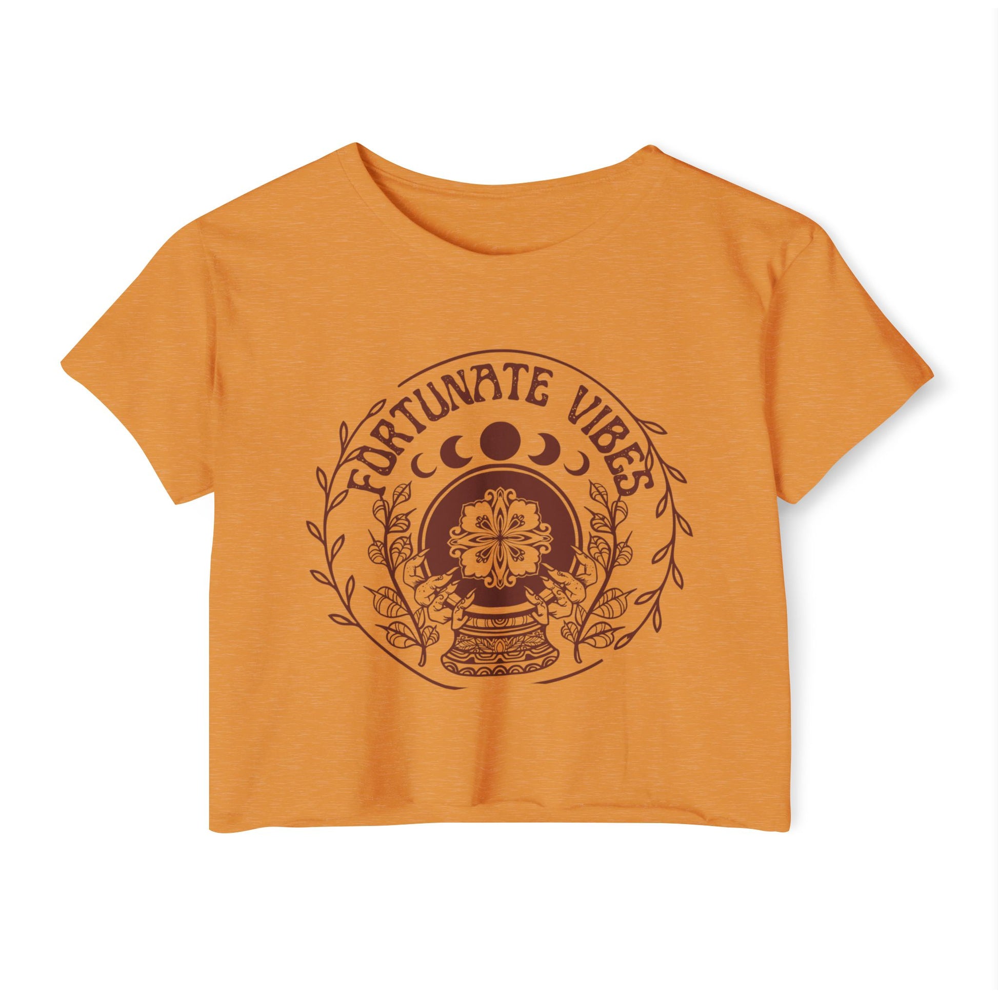 Fortunate Vibes Crop Top — Women's Festival Boho Graphic Tee - Fortunate Lemon Shop