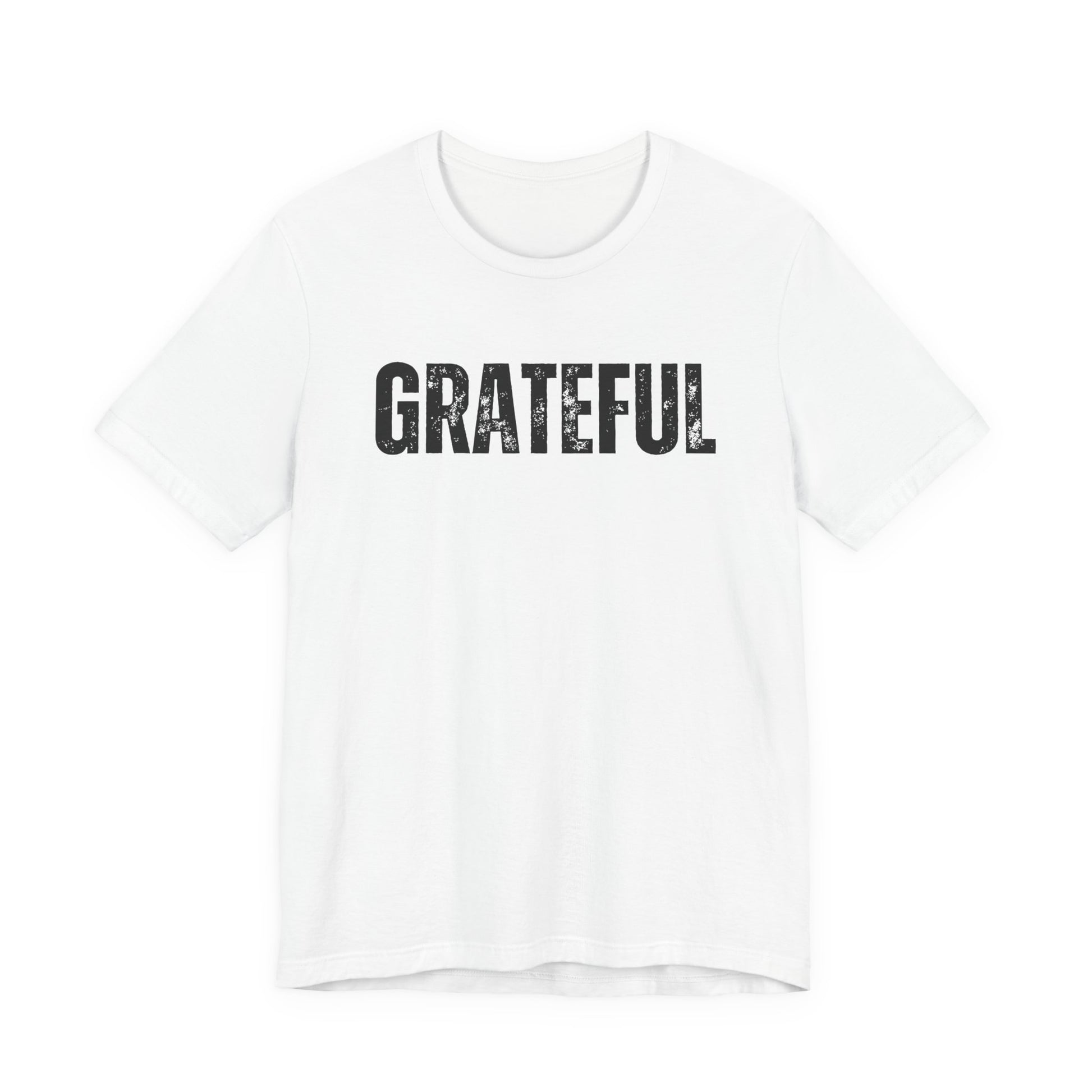 Grateful Graphic Tee – Vintage Distressed 'GRATEFUL' Short Sleeve Shirt - Fortunate Lemon Shop