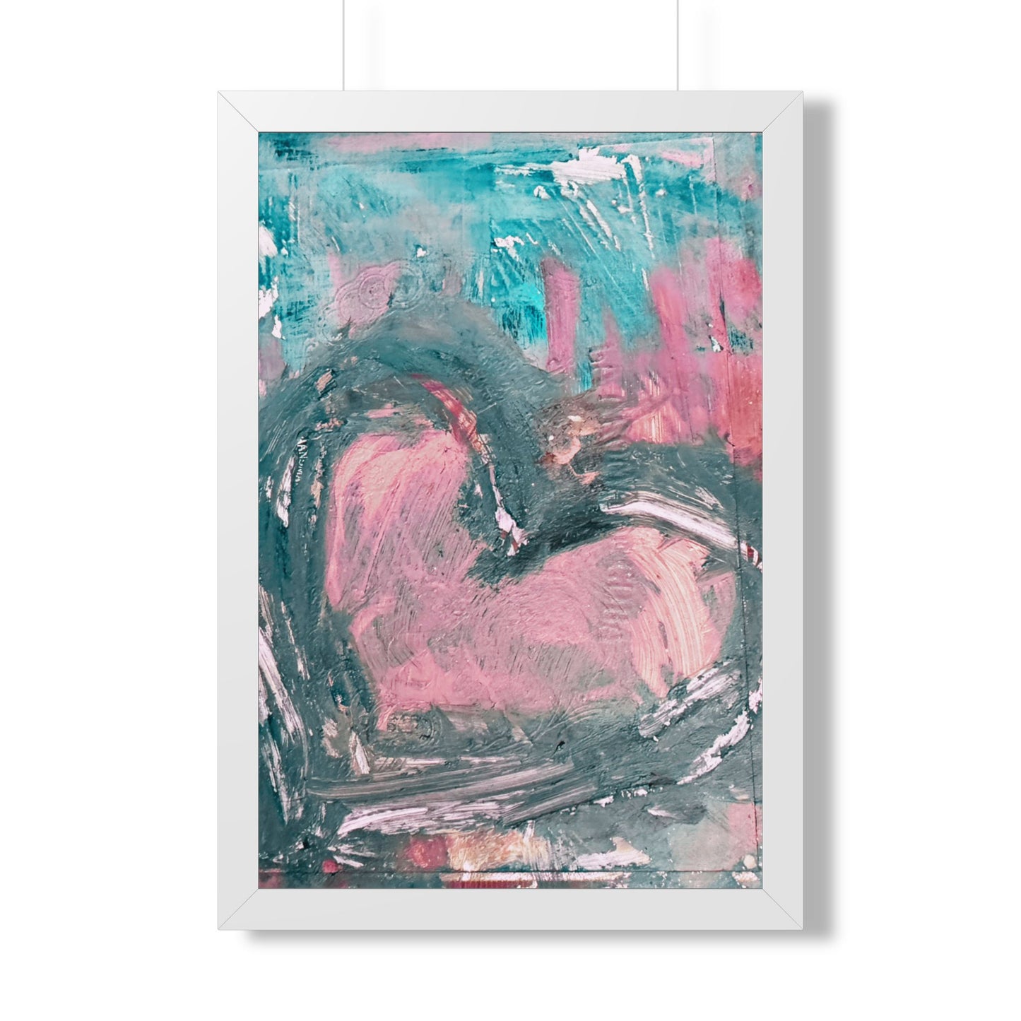 Abstract Heart Framed Vertical Poster — Bold Modern Wall Art - Fortunate Lemon Shop