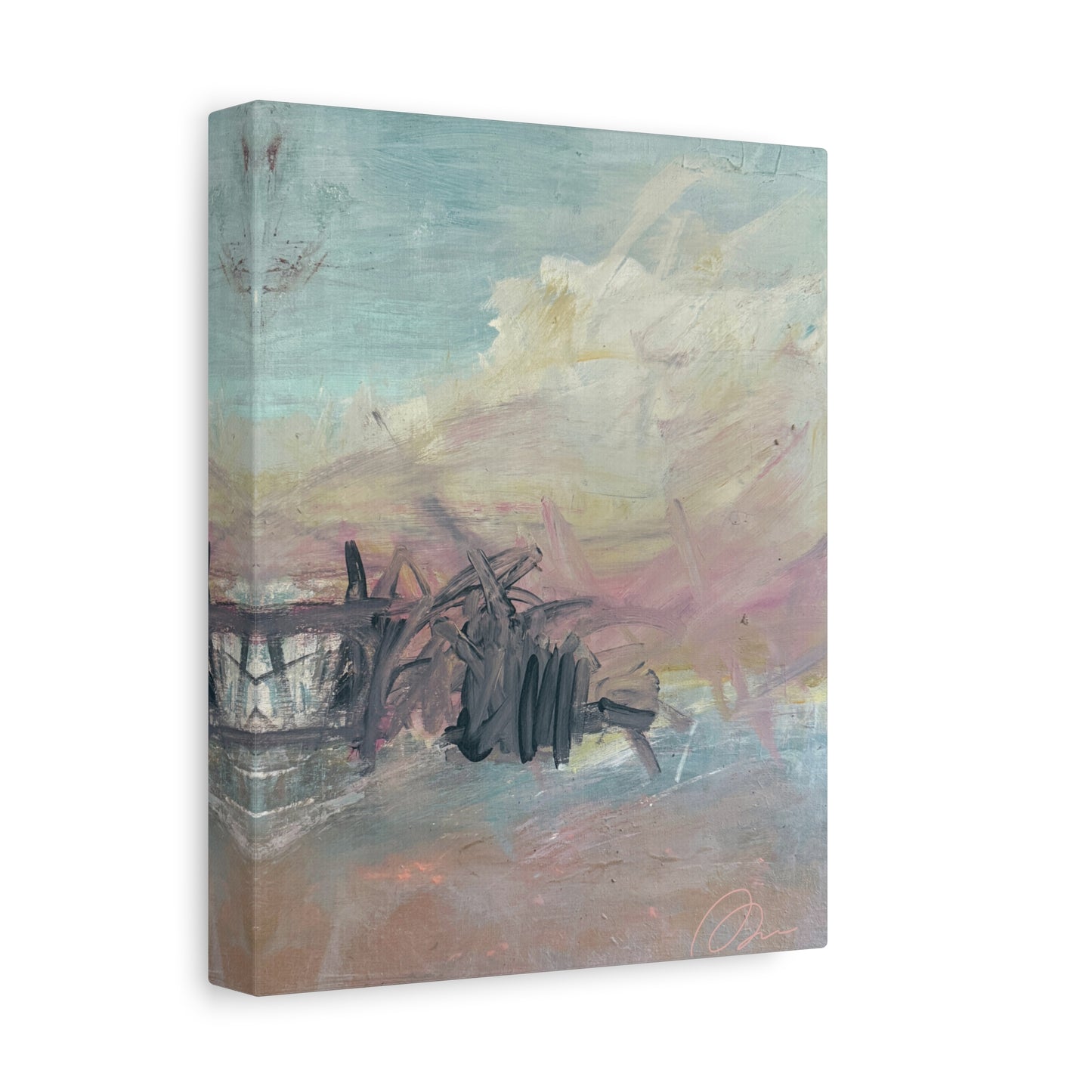 Abstract Coastal Pastel Canvas Print — Matte Stretched Wall Art - Fortunate Lemon Shop