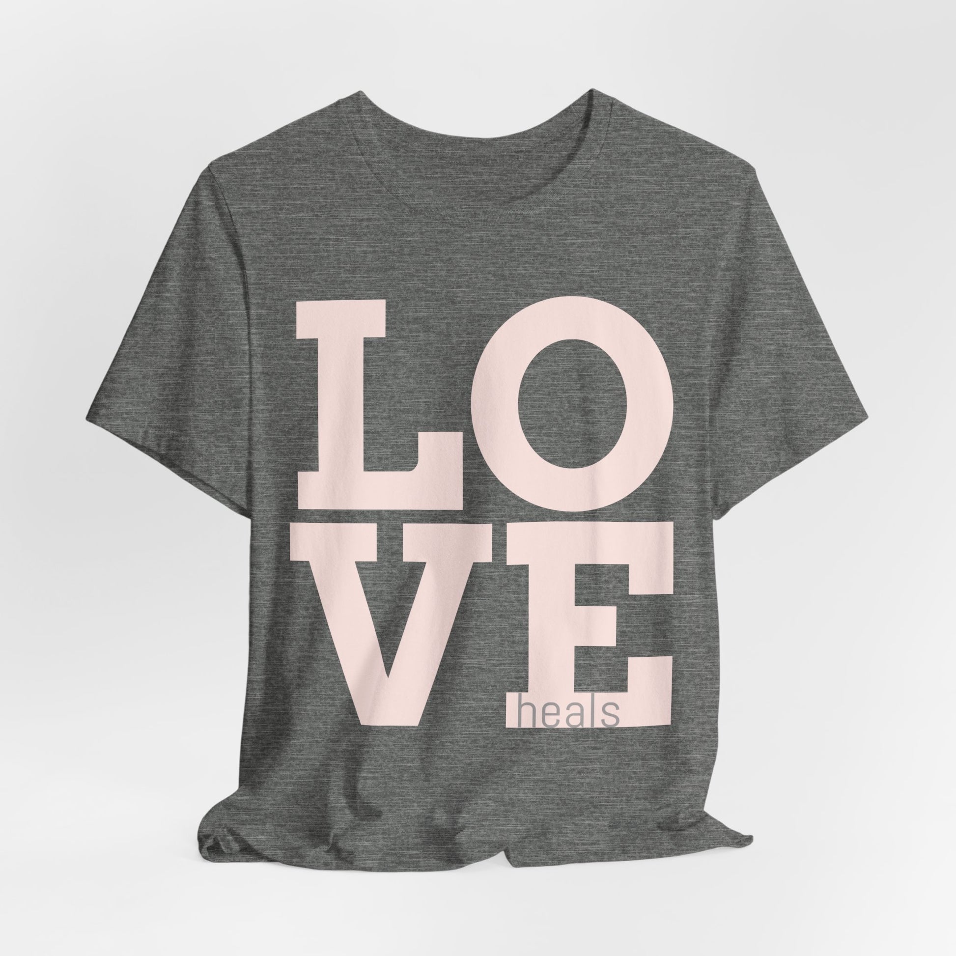 Love Heals Graphic Tee — Inspirational Pink Unisex T-Shirt - Fortunate Lemon Shop