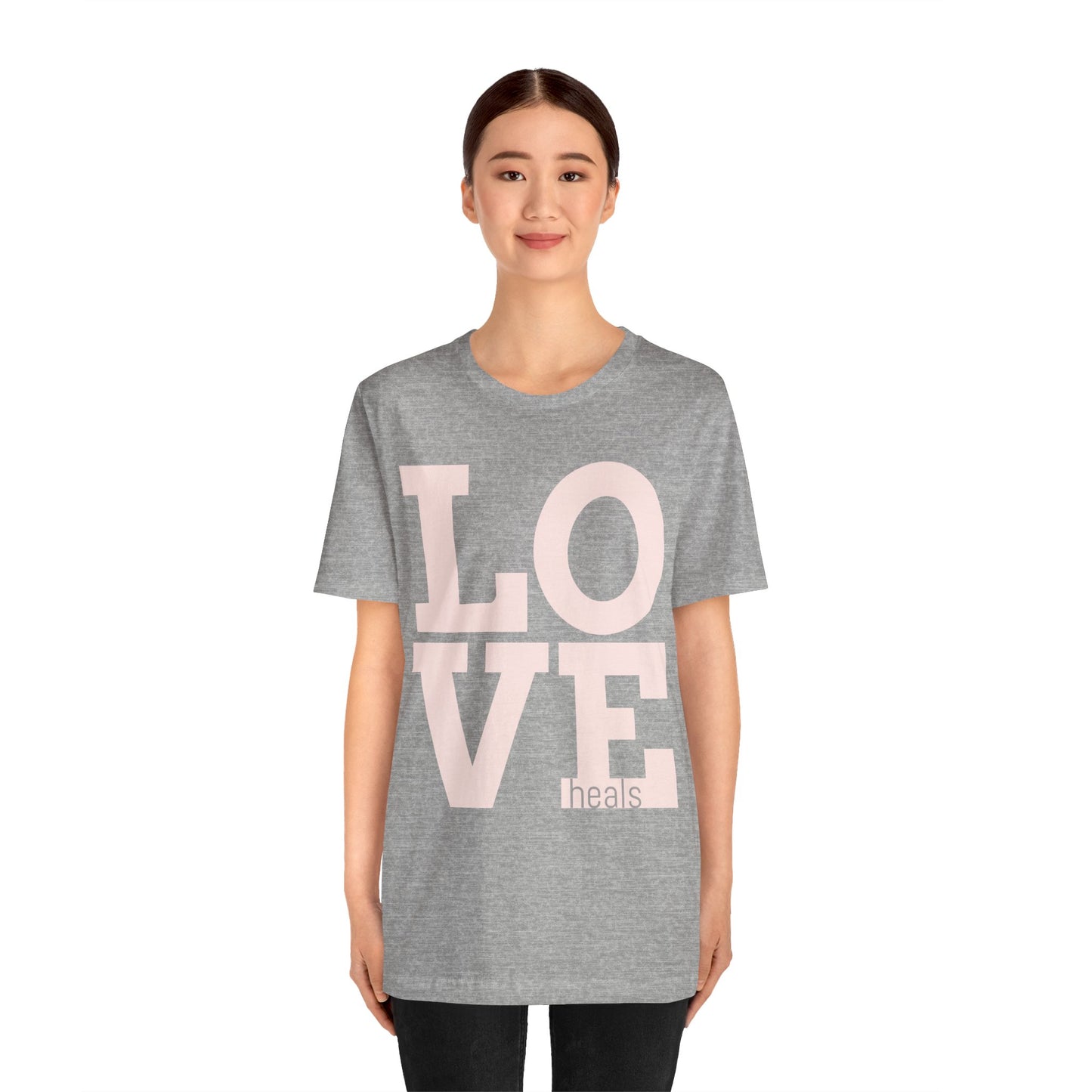 Love Heals Graphic Tee — Inspirational Pink Unisex T-Shirt - Fortunate Lemon Shop