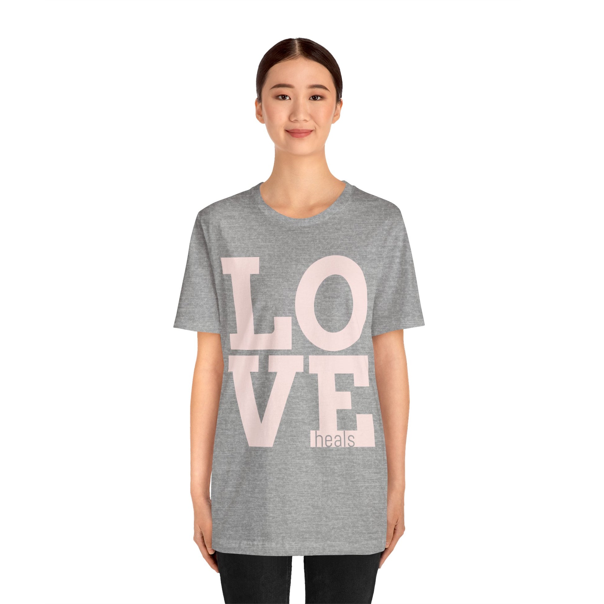 Love Heals Graphic Tee — Inspirational Pink Unisex T-Shirt - Fortunate Lemon Shop