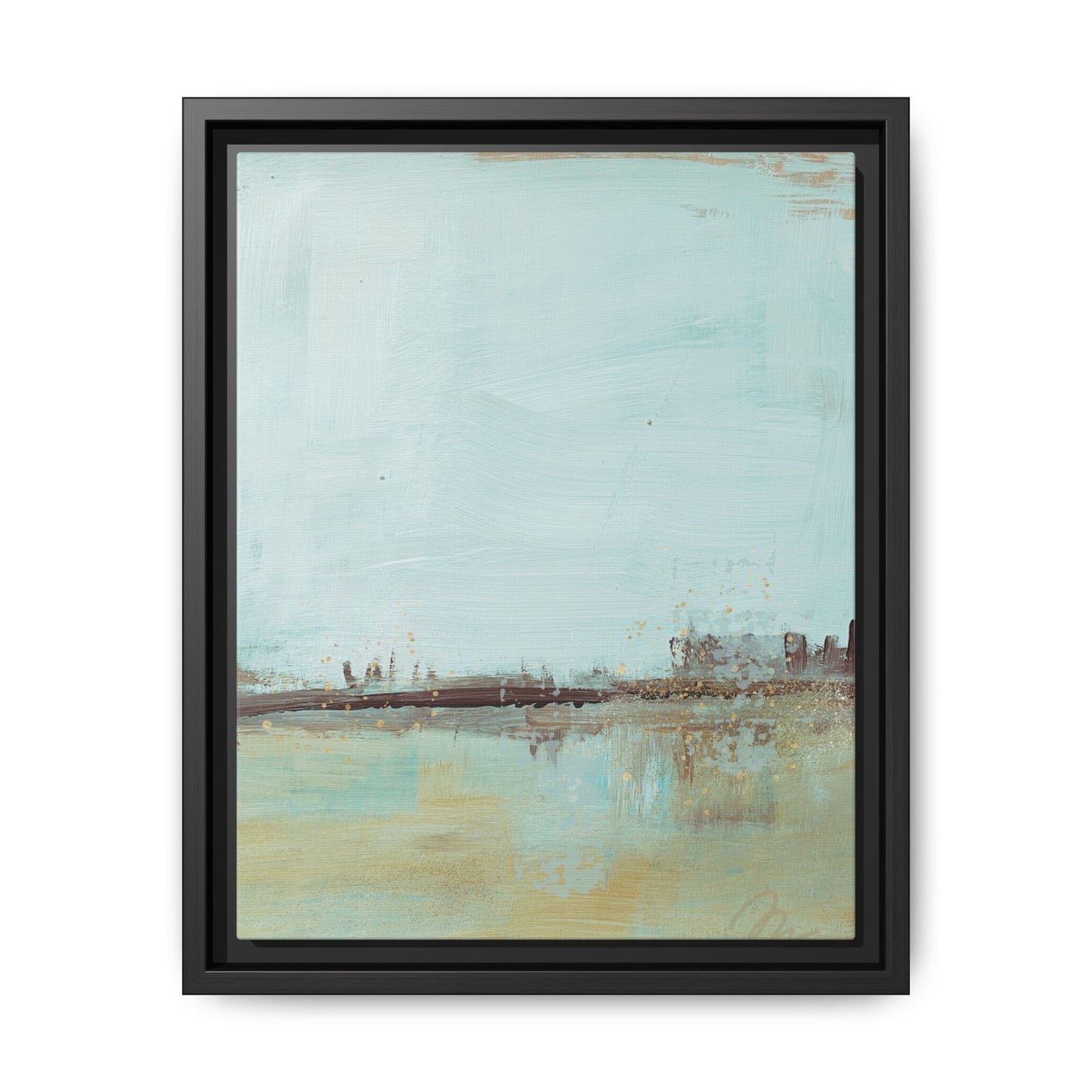 Coastal Serenity Abstract Canvas Print — Framed Matte Wall Art - Fortunate Lemon Shop