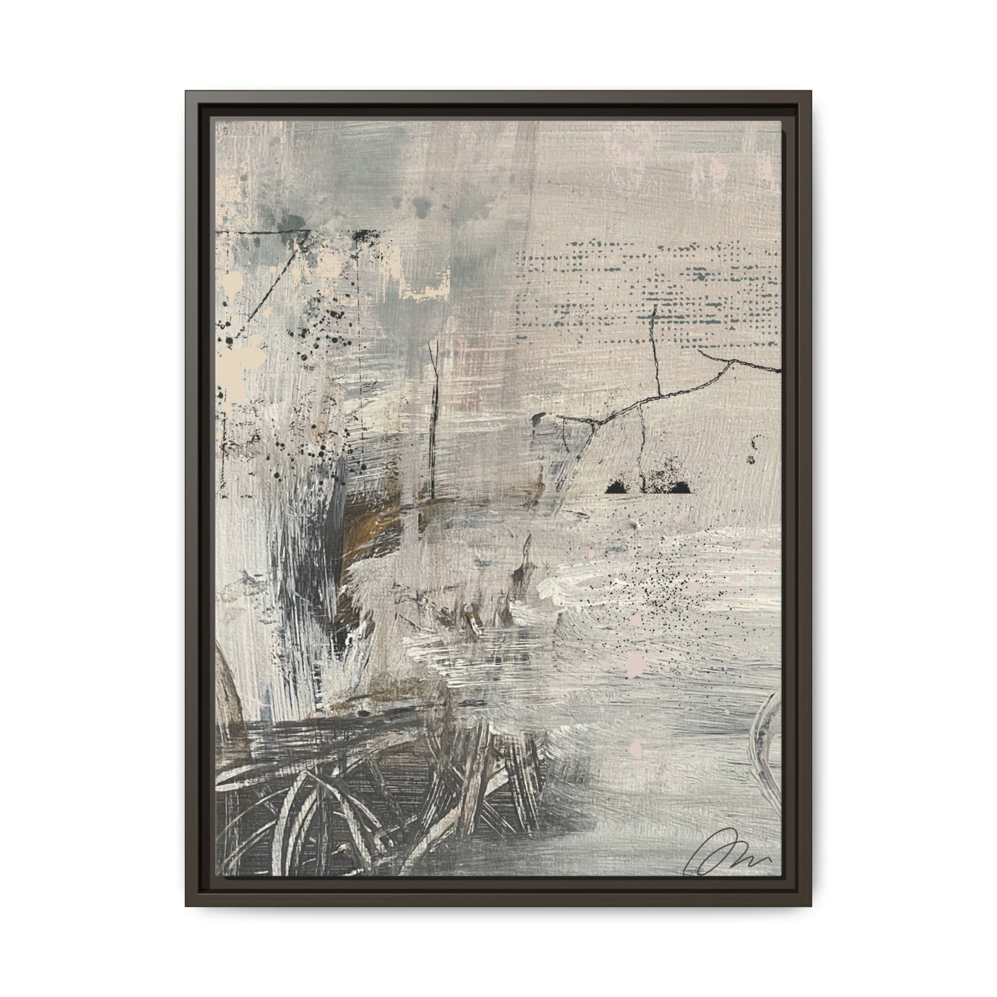 Framed Abstract Canvas Art — Neutral Pastel Modern Wall Decor - Fortunate Lemon Shop