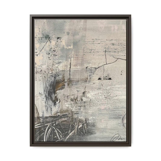 Framed Abstract Canvas Art — Neutral Pastel Modern Wall Decor - Fortunate Lemon Shop