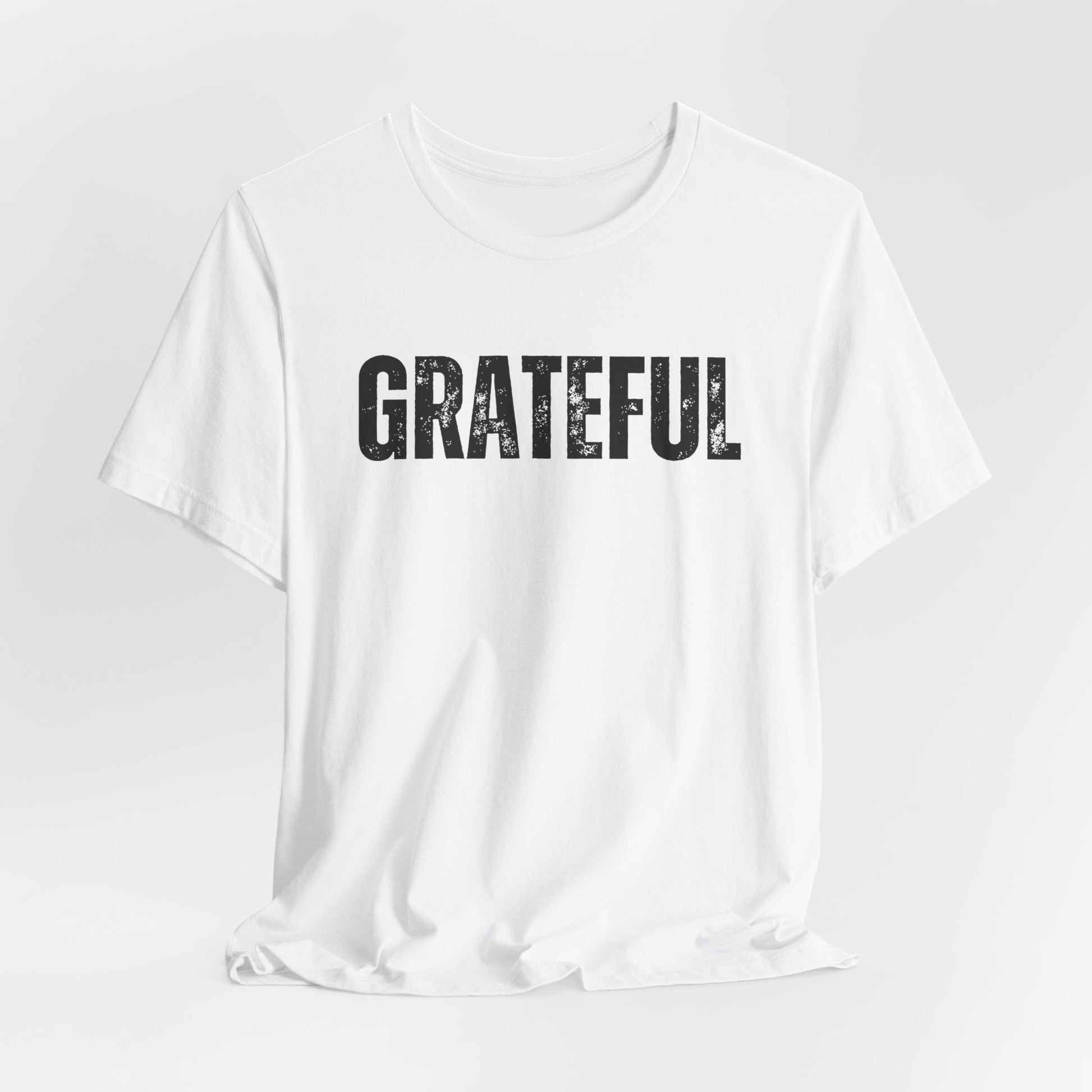 Grateful Graphic Tee – Vintage Distressed 'GRATEFUL' Short Sleeve Shirt - Fortunate Lemon Shop