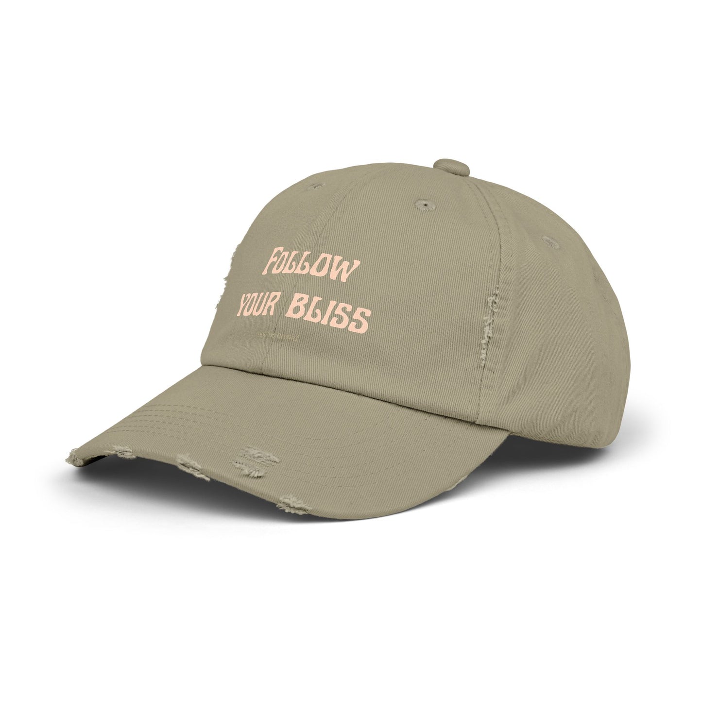 Distressed Dad Hat - "Follow Your Bliss" Embroidered Cap - Fortunate Lemon Shop