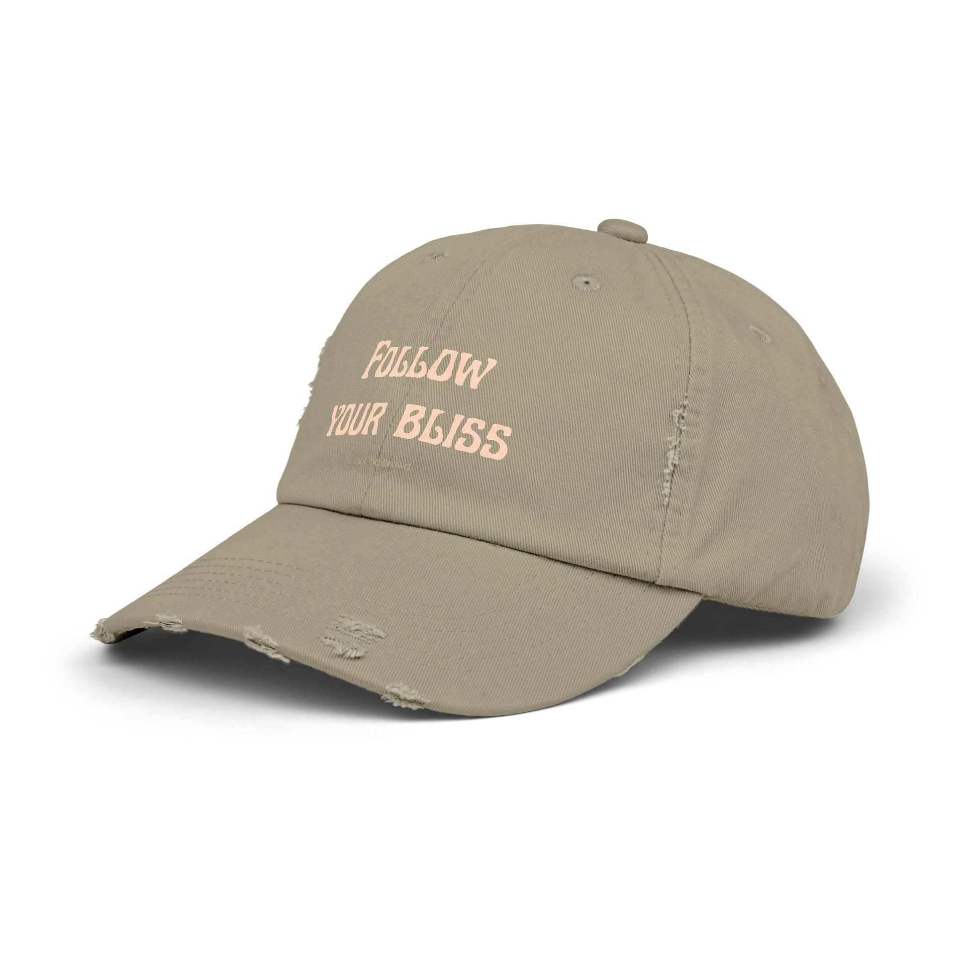 Distressed Dad Hat - "Follow Your Bliss" Embroidered Cap - Fortunate Lemon Shop
