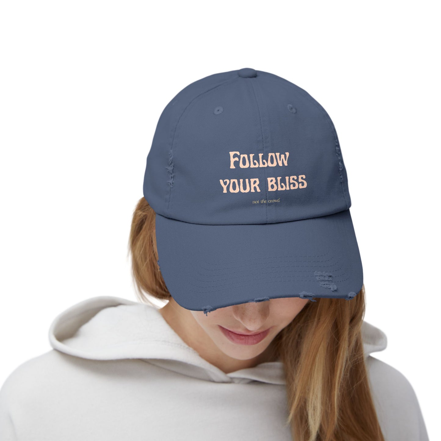 Distressed Dad Hat - "Follow Your Bliss" Embroidered Cap - Fortunate Lemon Shop