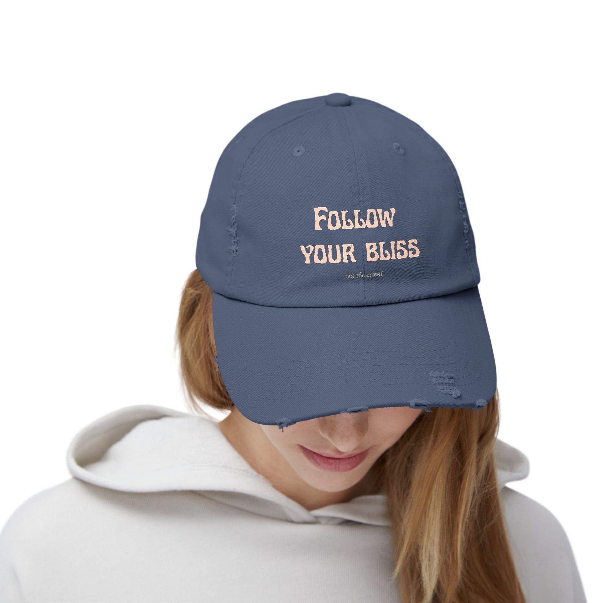 Distressed Dad Hat - "Follow Your Bliss" Embroidered Cap - Fortunate Lemon Shop