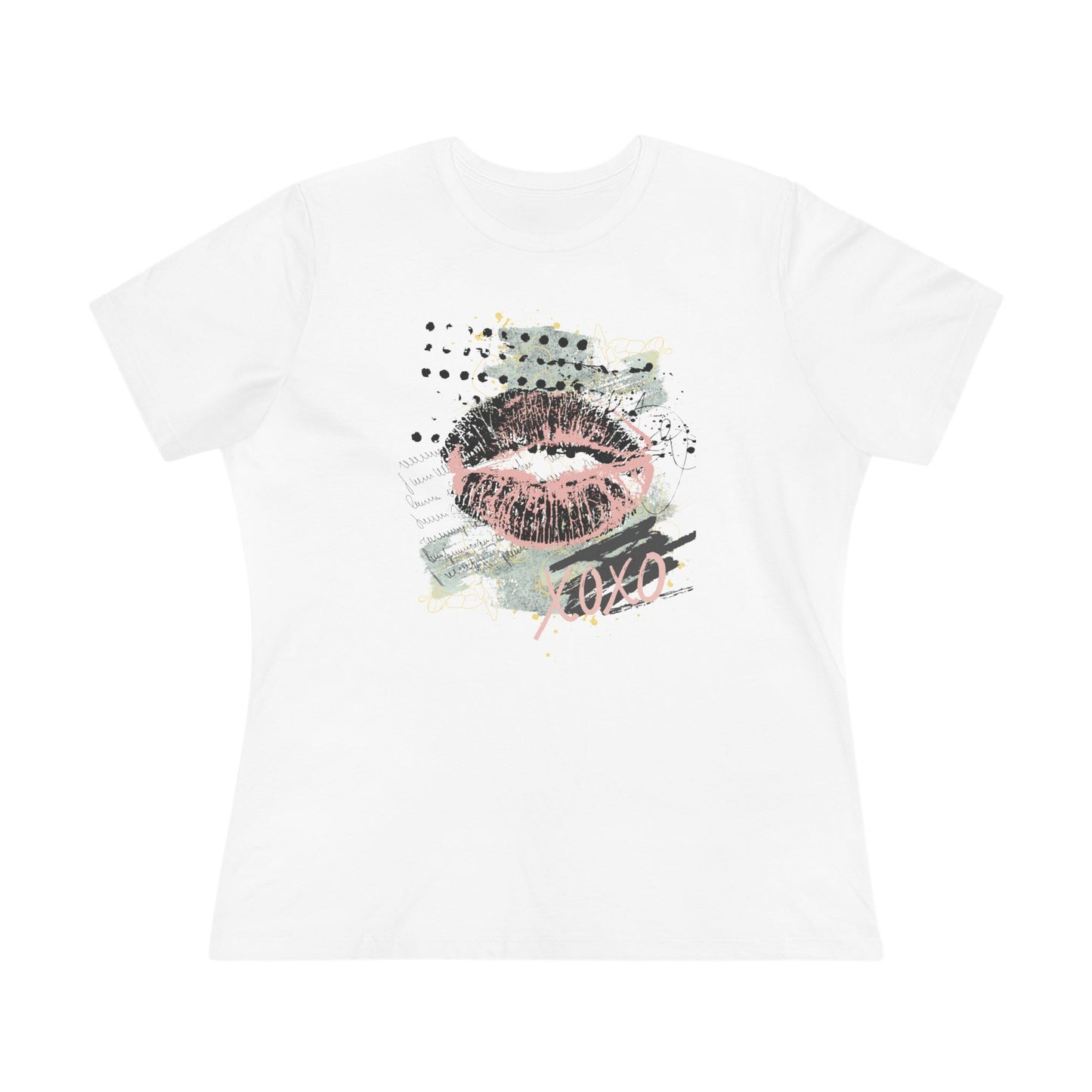 Kiss Graphic Tee — Women's Lip Print 'XOXO' Cotton Shirt - Fortunate Lemon Shop