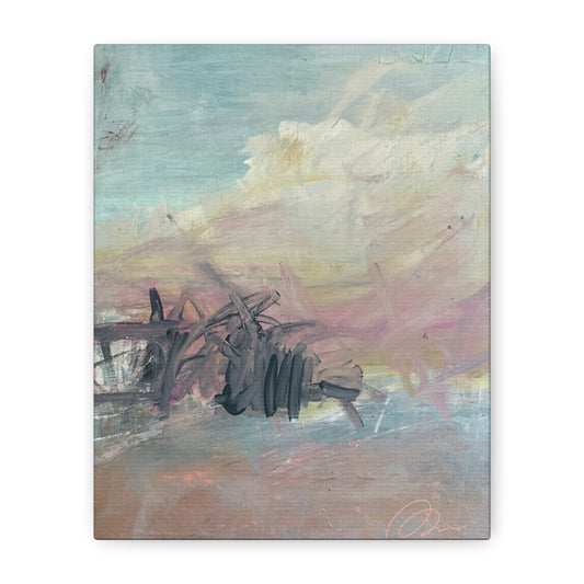 Abstract Coastal Pastel Canvas Print — Matte Stretched Wall Art - Fortunate Lemon Shop