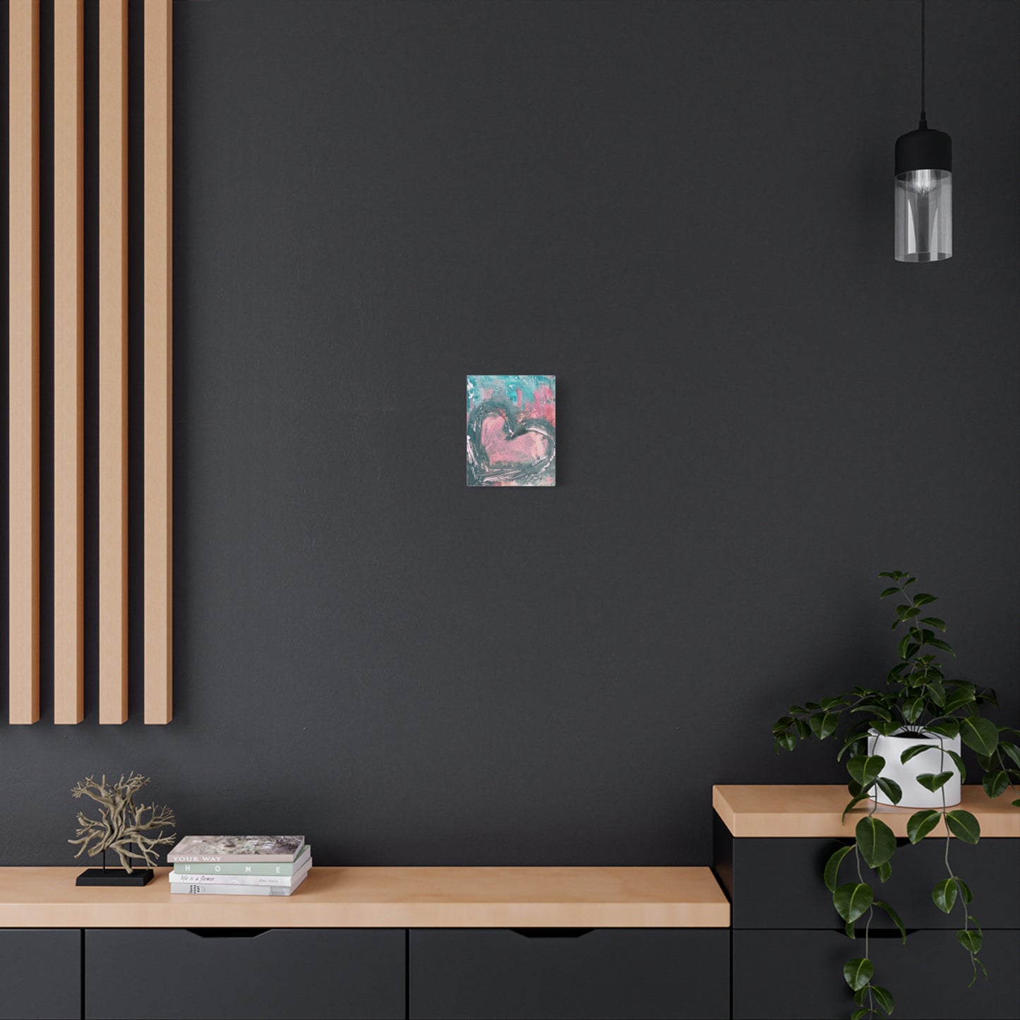 Pink Heart Abstract Matte Canvas Wall Art — Stretched 1.25" - Fortunate Lemon Shop