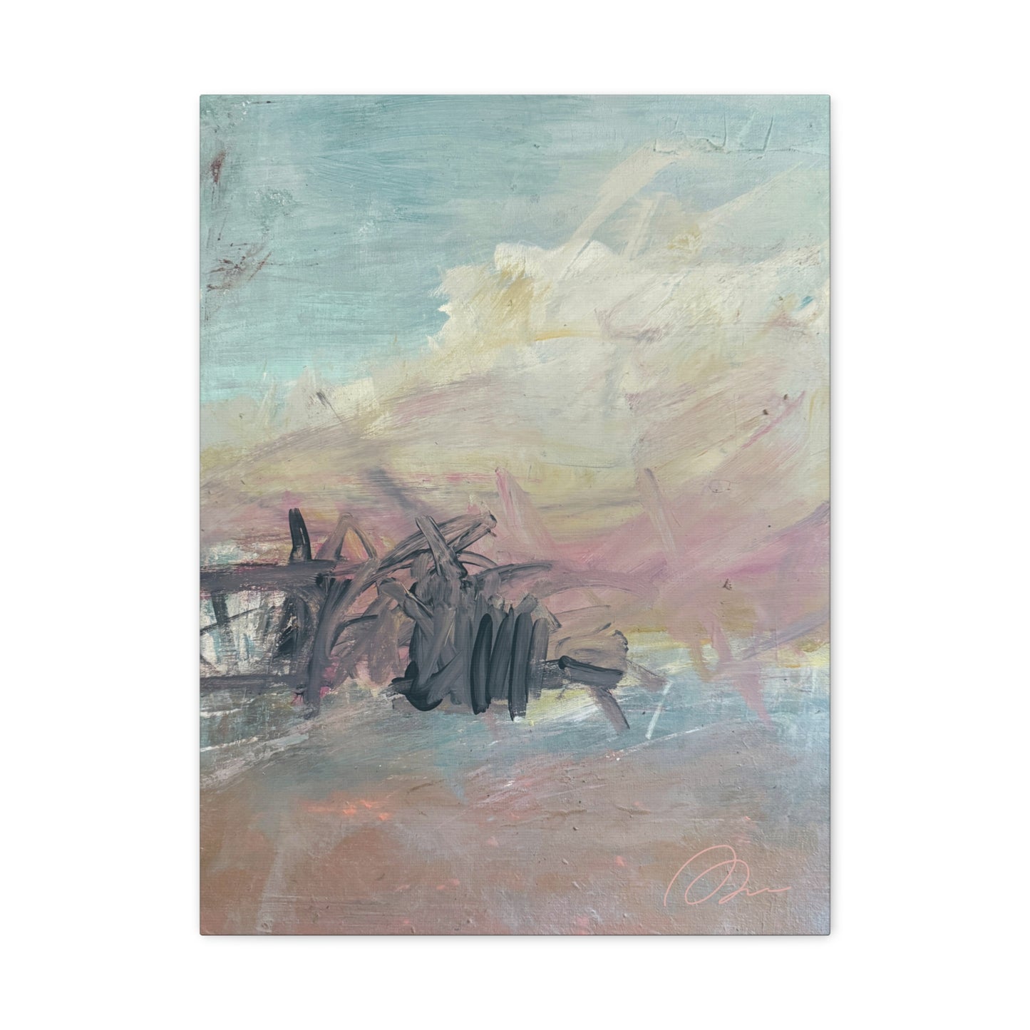 Abstract Coastal Pastel Canvas Print — Matte Stretched Wall Art - Fortunate Lemon Shop