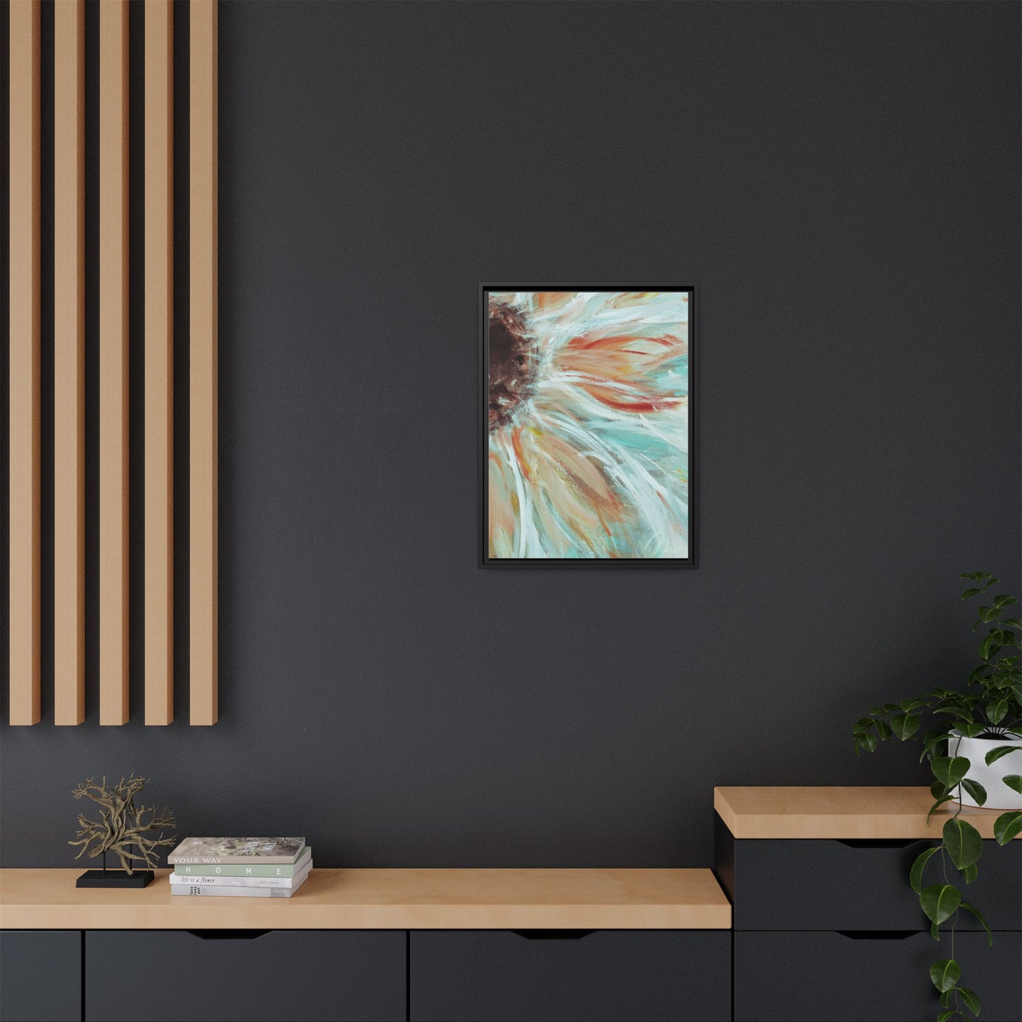 Abstract Floral Burst Framed Canvas - Fortunate Lemon Shop