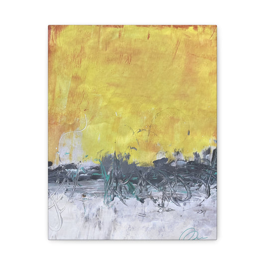 Abstract Yellow Horizon Canvas Print — Modern Stretched Wall Art - Fortunate Lemon Shop
