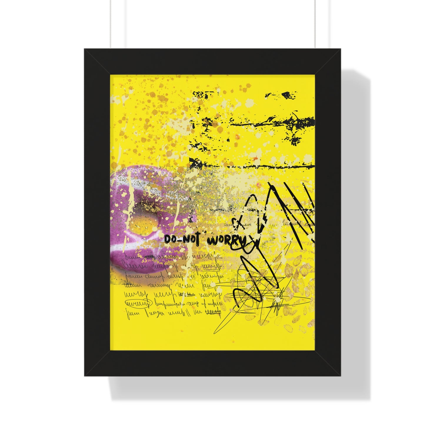 Do Not Worry Abstract Poster — Yellow Modern Wall Art - Fortunate Lemon Shop