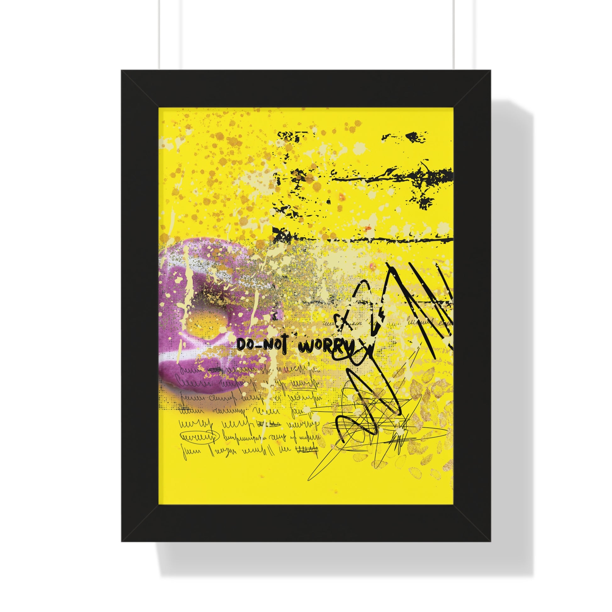 Do Not Worry Abstract Poster — Yellow Modern Wall Art - Fortunate Lemon Shop