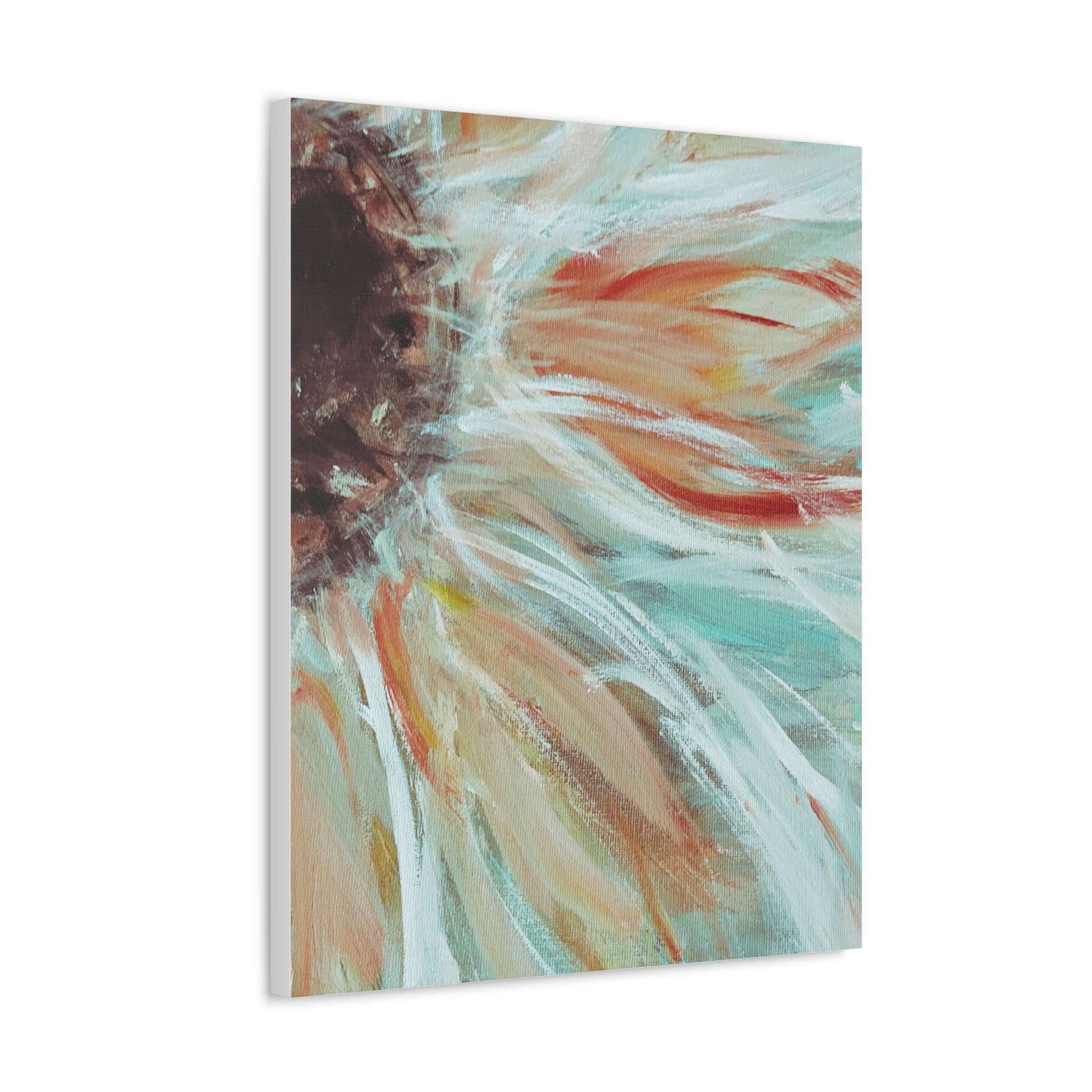Abstract Sunflower Stretched Canvas Wall Art — Boho Floral Home Decor - Fortunate Lemon Shop